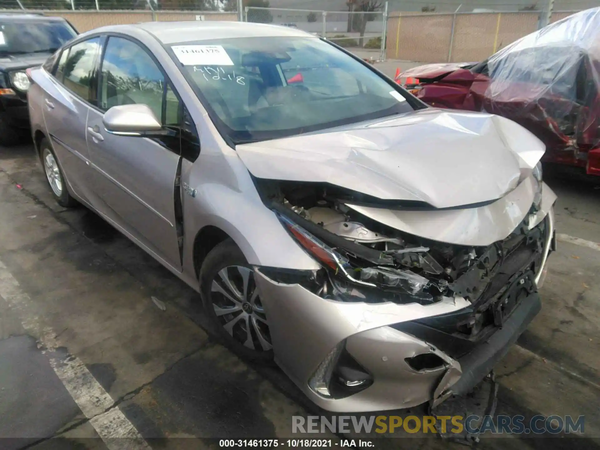 1 Photograph of a damaged car JTDKARFP5L3144628 TOYOTA PRIUS PRIME 2020