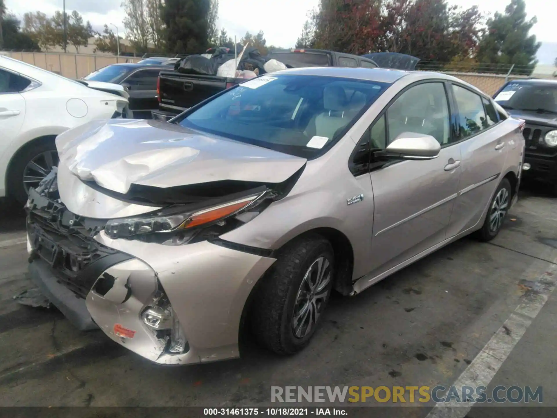 2 Photograph of a damaged car JTDKARFP5L3144628 TOYOTA PRIUS PRIME 2020