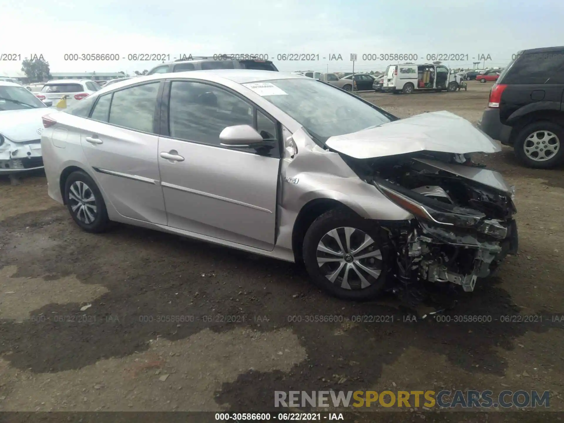 1 Photograph of a damaged car JTDKARFP6L3147487 TOYOTA PRIUS PRIME 2020