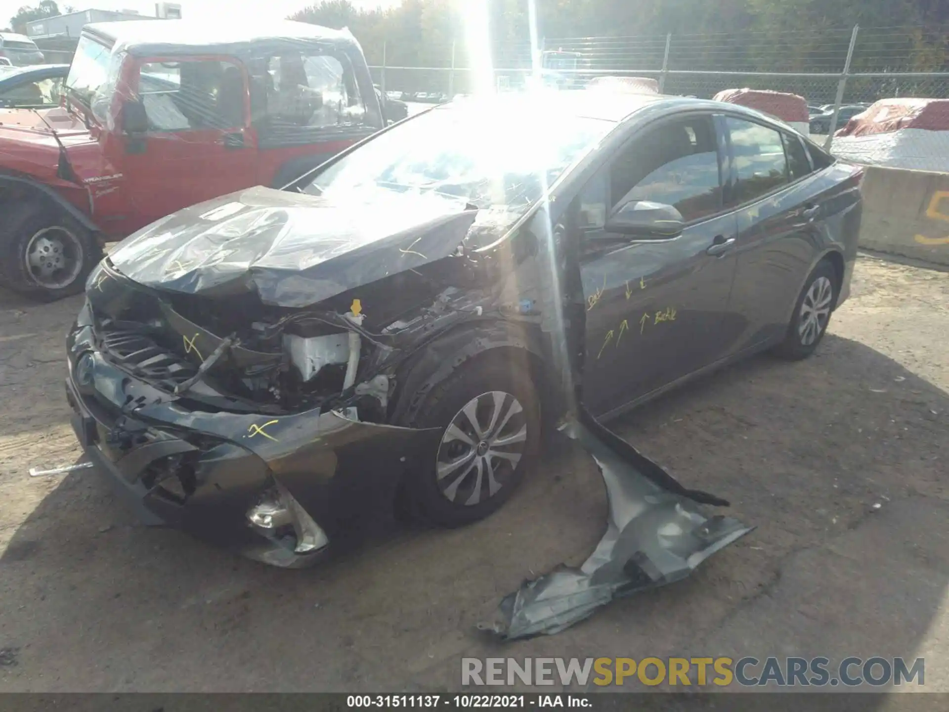 2 Photograph of a damaged car JTDKARFP7L3124736 TOYOTA PRIUS PRIME 2020