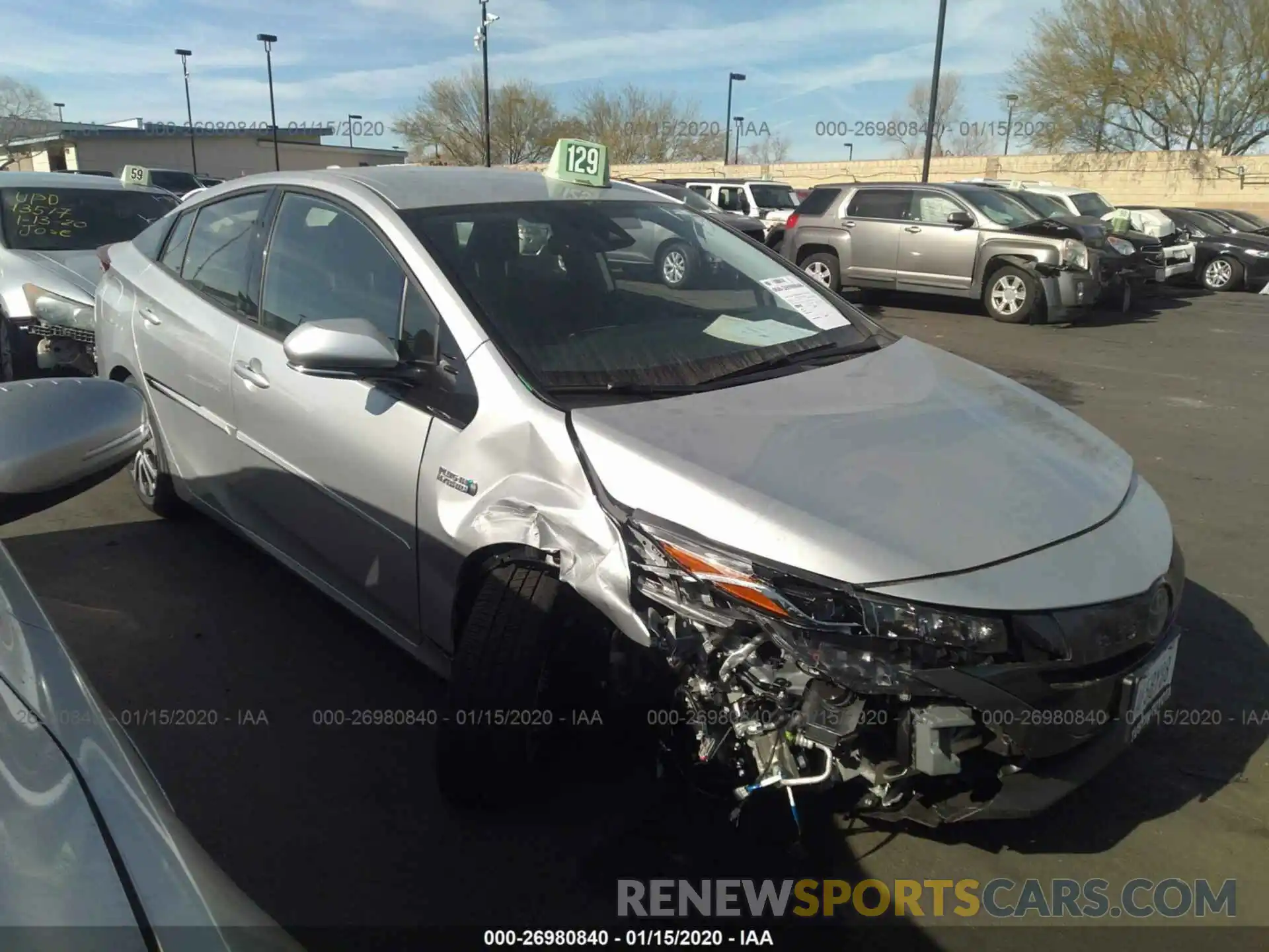 1 Photograph of a damaged car JTDKARFP7L3140578 TOYOTA PRIUS PRIME 2020