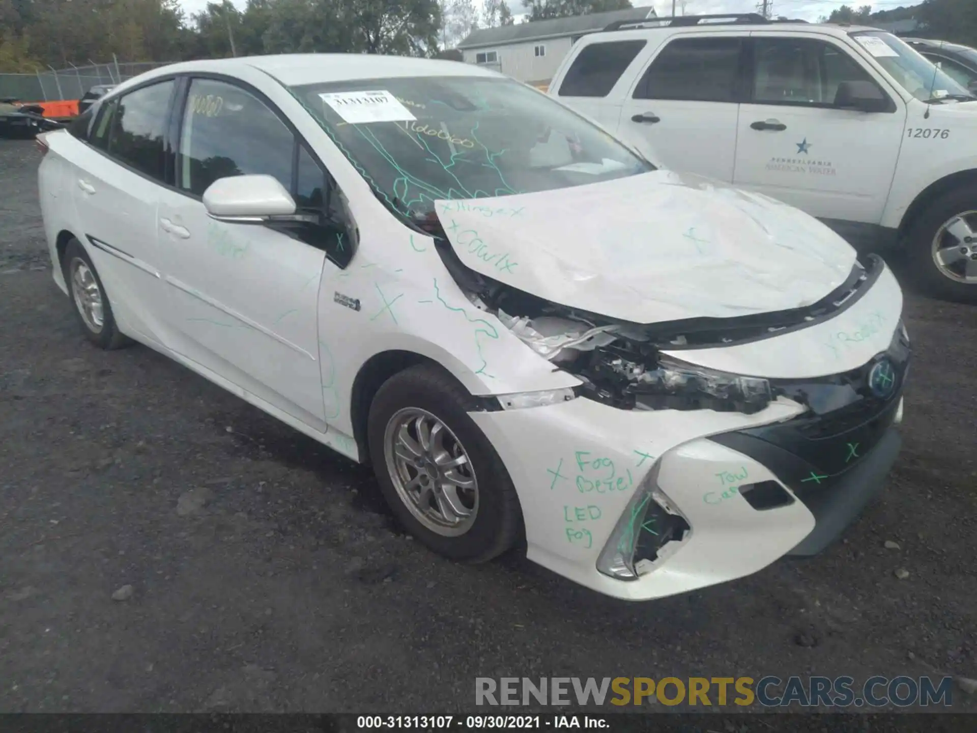 1 Photograph of a damaged car JTDKARFP7L3152536 TOYOTA PRIUS PRIME 2020