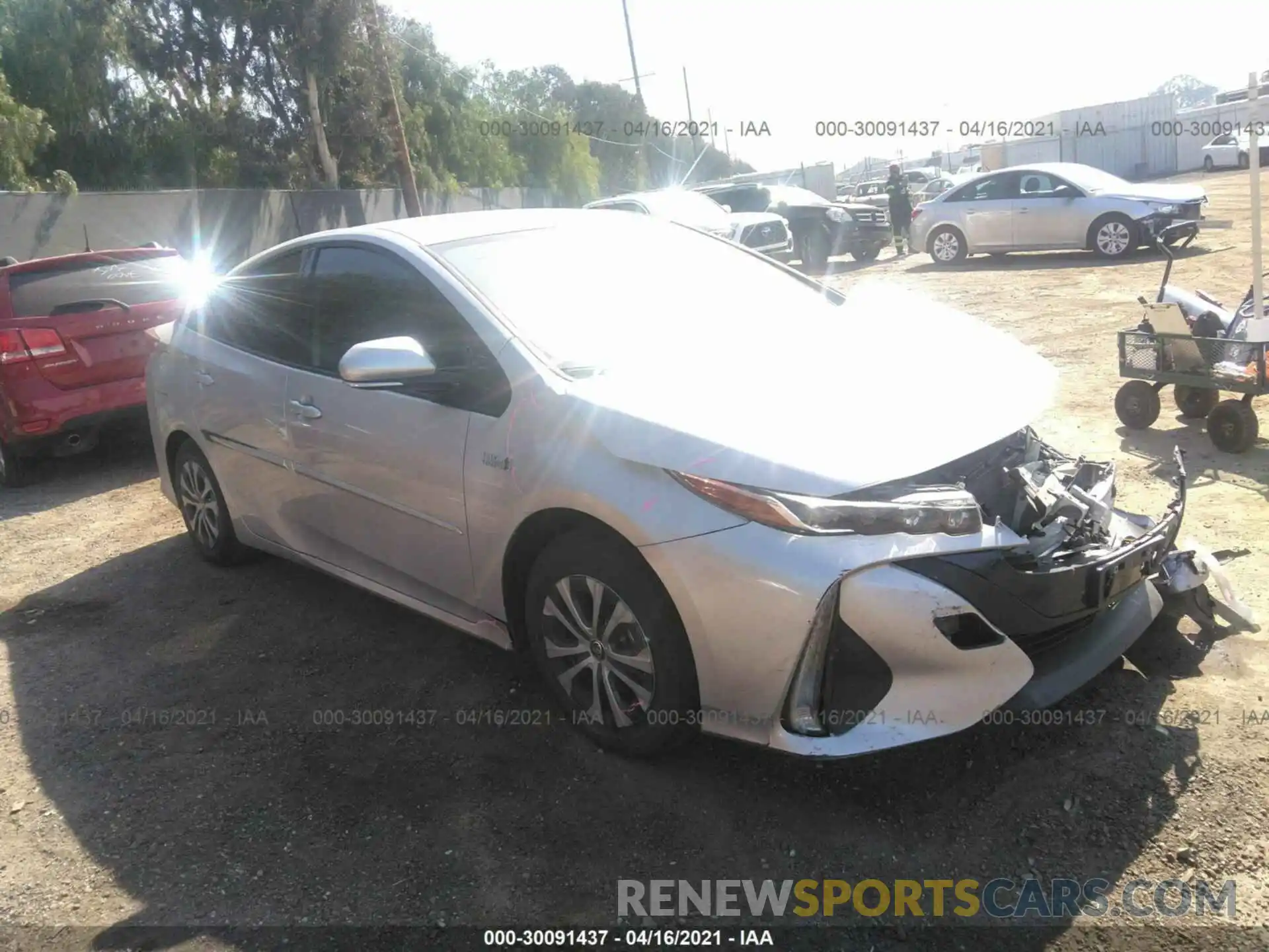 1 Photograph of a damaged car JTDKARFP8L3137401 TOYOTA PRIUS PRIME 2020