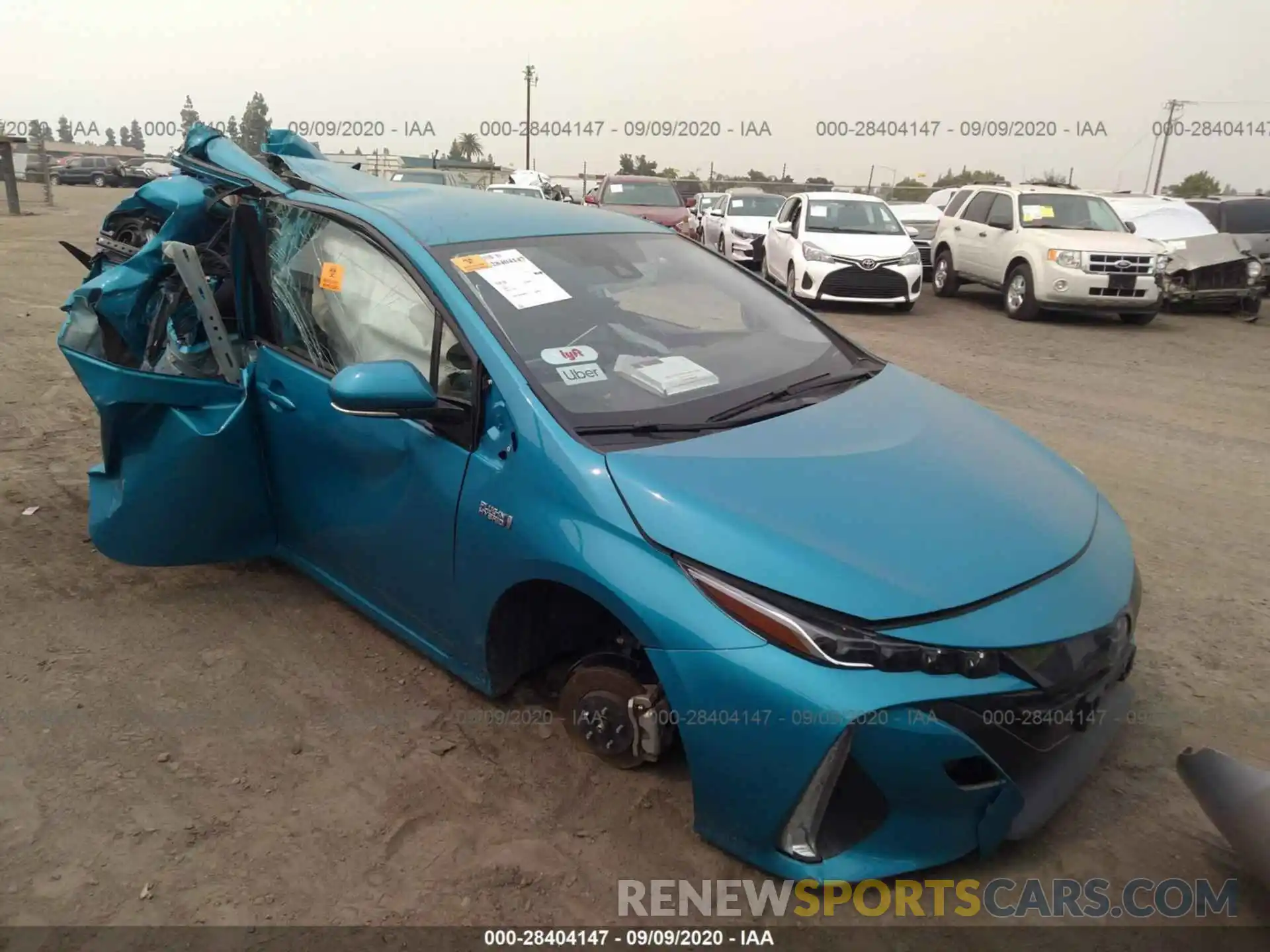 1 Photograph of a damaged car JTDKARFP8L3142520 TOYOTA PRIUS PRIME 2020