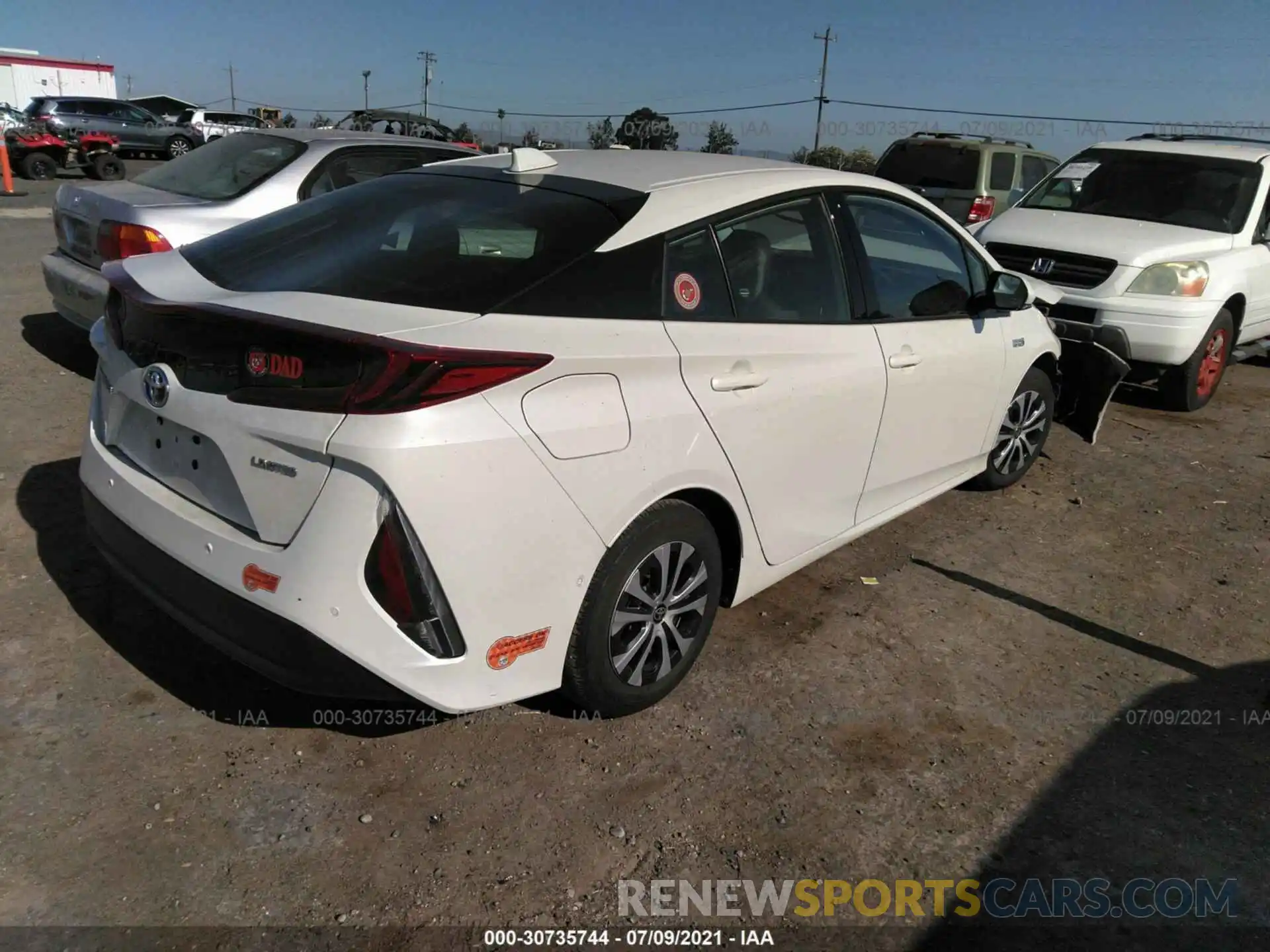 4 Photograph of a damaged car JTDKARFP8L3142680 TOYOTA PRIUS PRIME 2020