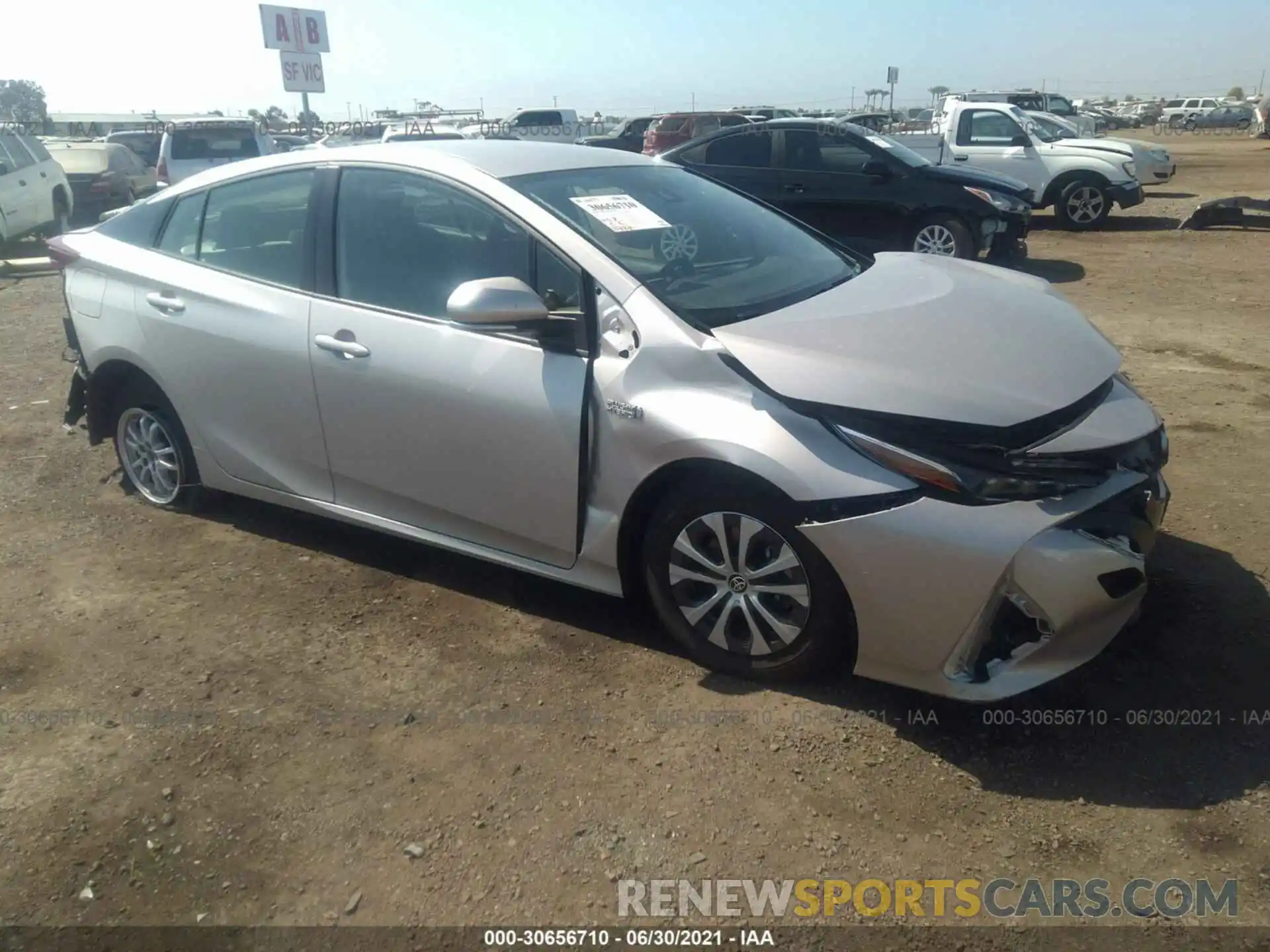 1 Photograph of a damaged car JTDKAMFP1M3169868 TOYOTA PRIUS PRIME 2021