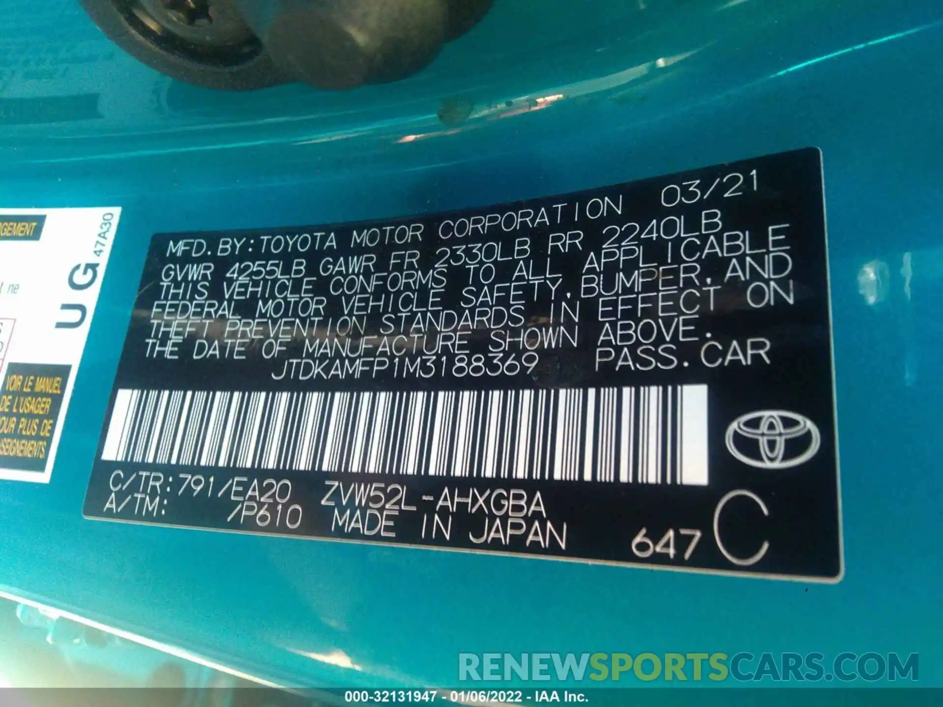 9 Photograph of a damaged car JTDKAMFP1M3188369 TOYOTA PRIUS PRIME 2021