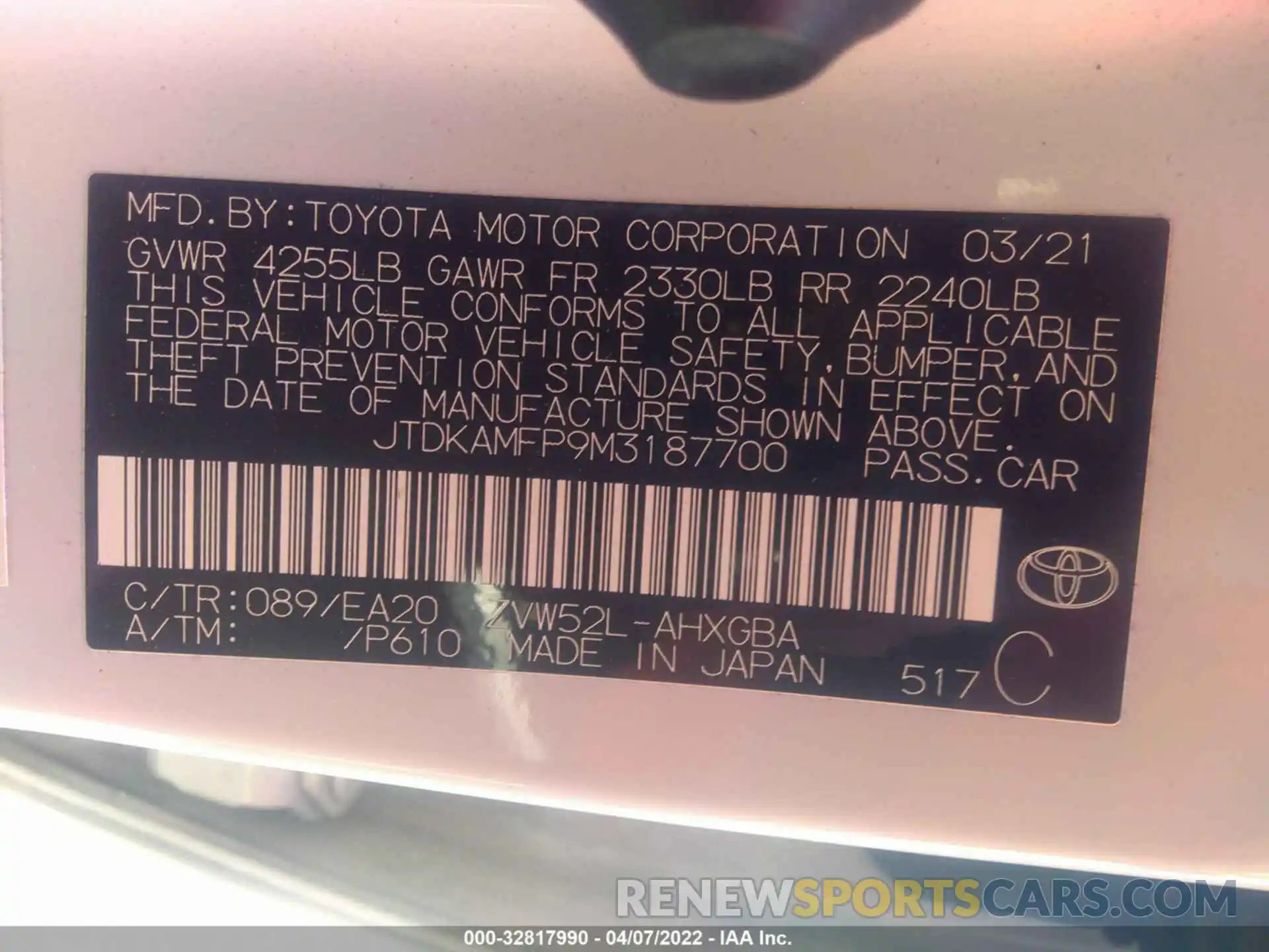 9 Photograph of a damaged car JTDKAMFP3M3184548 TOYOTA PRIUS PRIME 2021