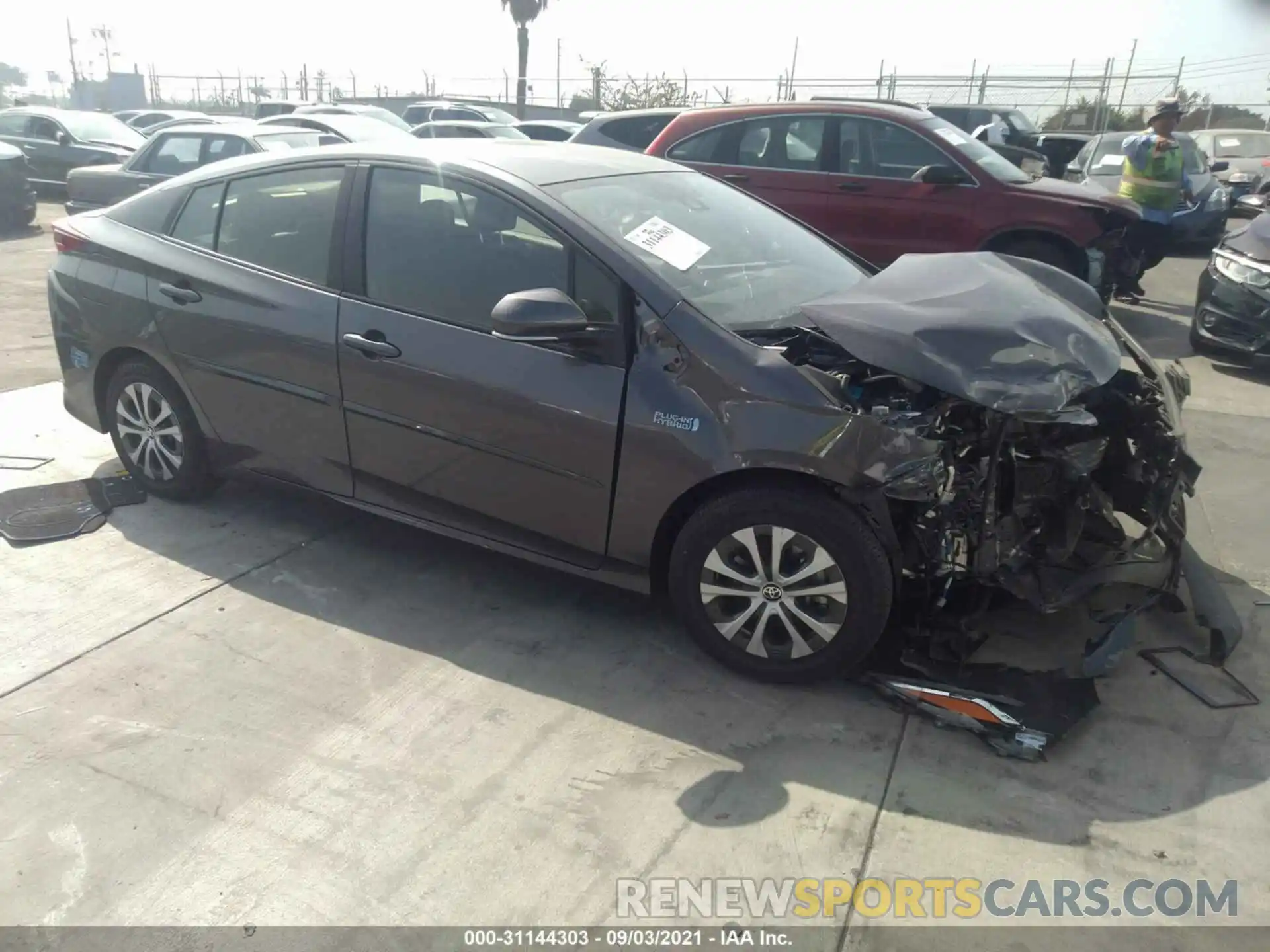 1 Photograph of a damaged car JTDKAMFP5M3184177 TOYOTA PRIUS PRIME 2021