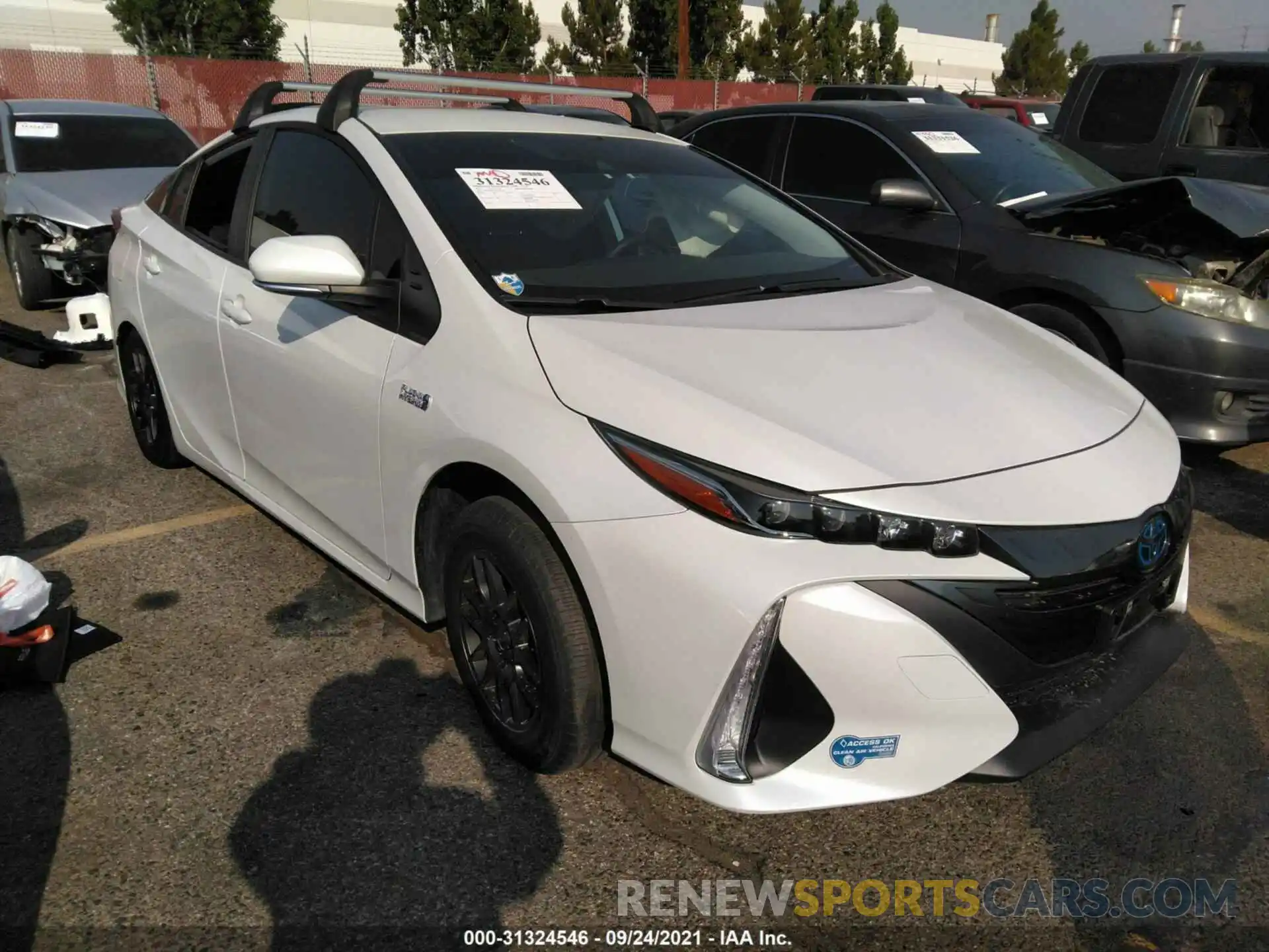 1 Photograph of a damaged car JTDKAMFPXM3172784 TOYOTA PRIUS PRIME 2021