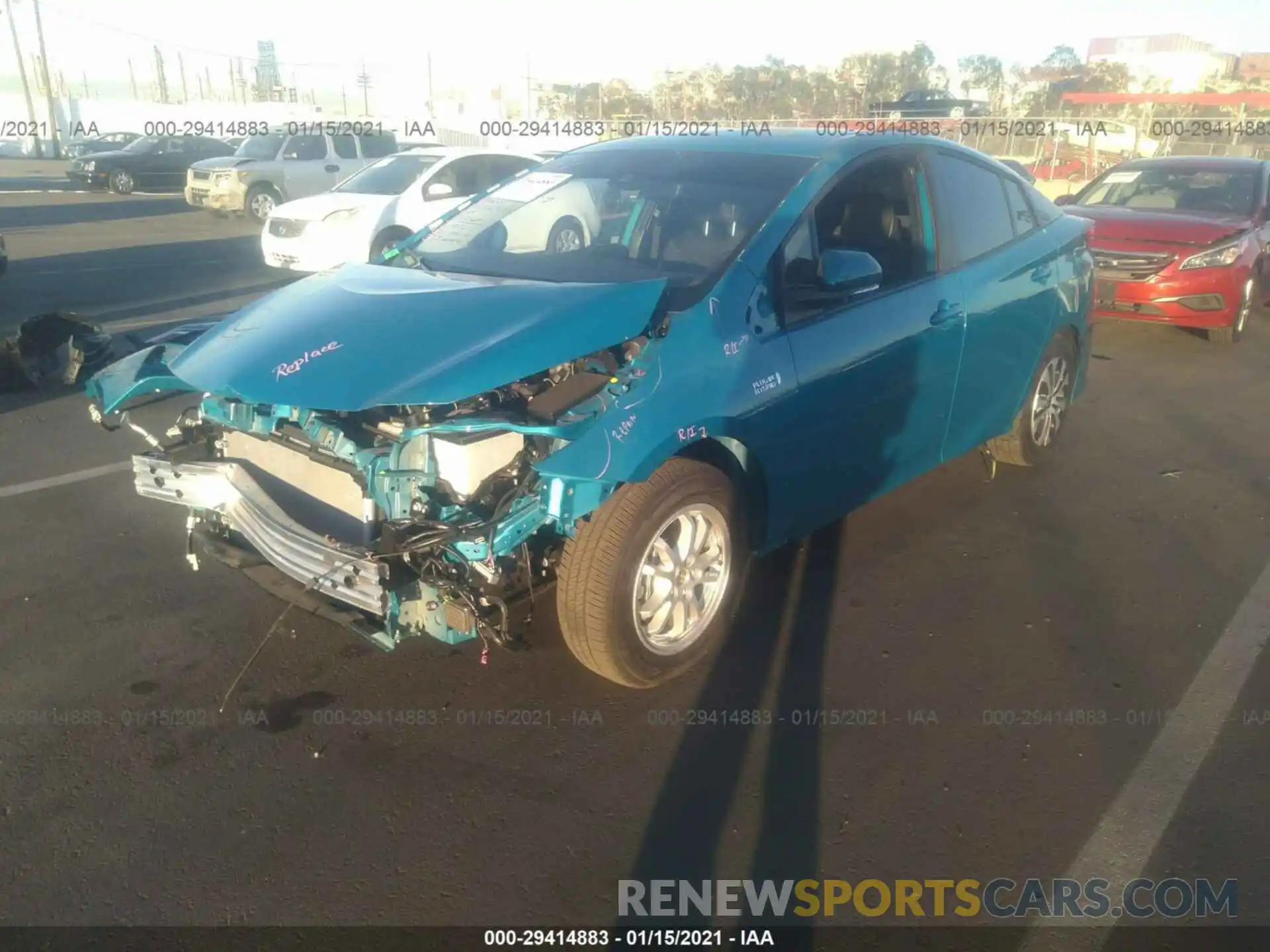 2 Photograph of a damaged car JTDKAMFP0M3170168 TOYOTA PRIUS PRIME LE X 2021