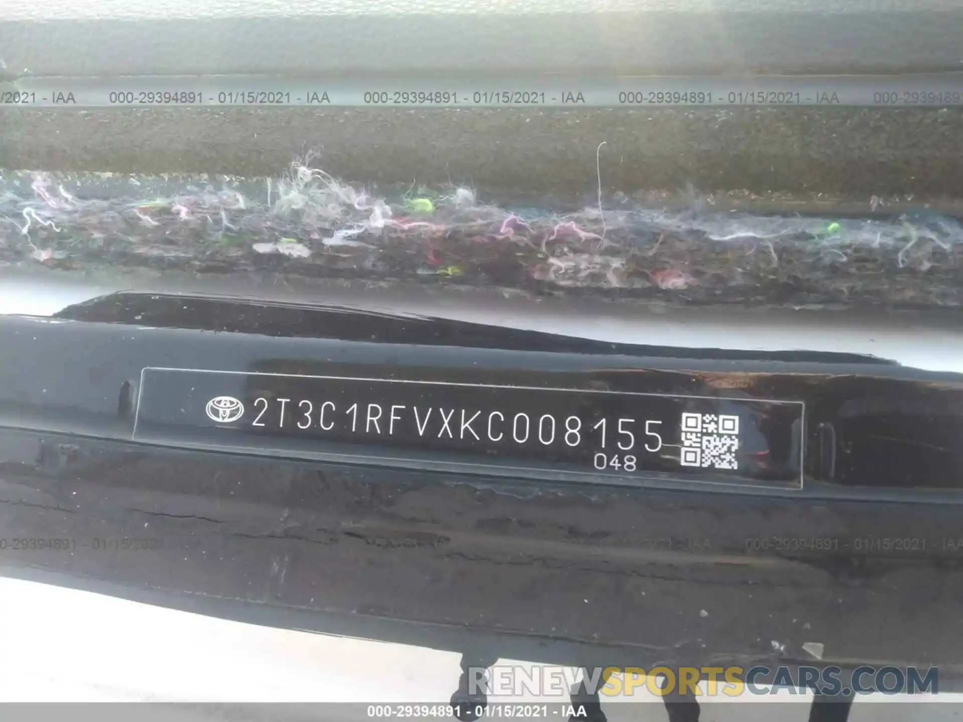 9 Фотография поврежденного автомобиля 2T3C1RFVXKC008155 TOYOTA RAV4 2019