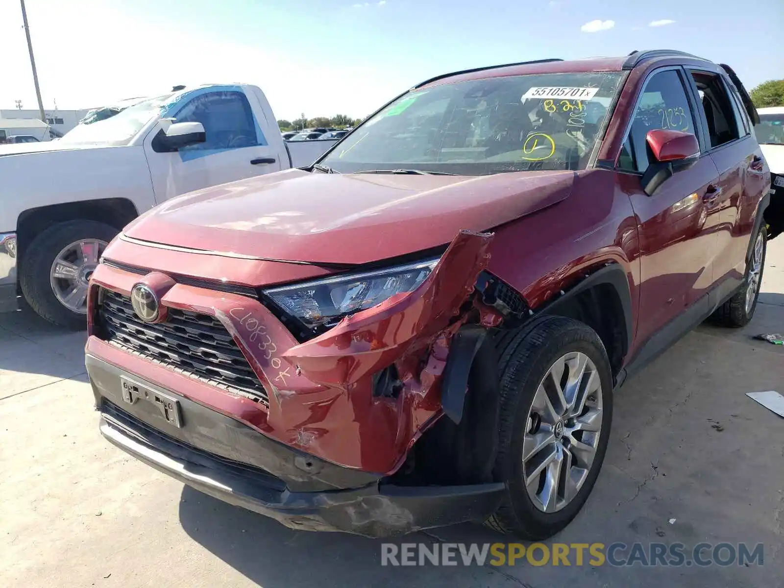 2 Photograph of a damaged car 2T3C1RFVXKC029071 TOYOTA RAV4 2019