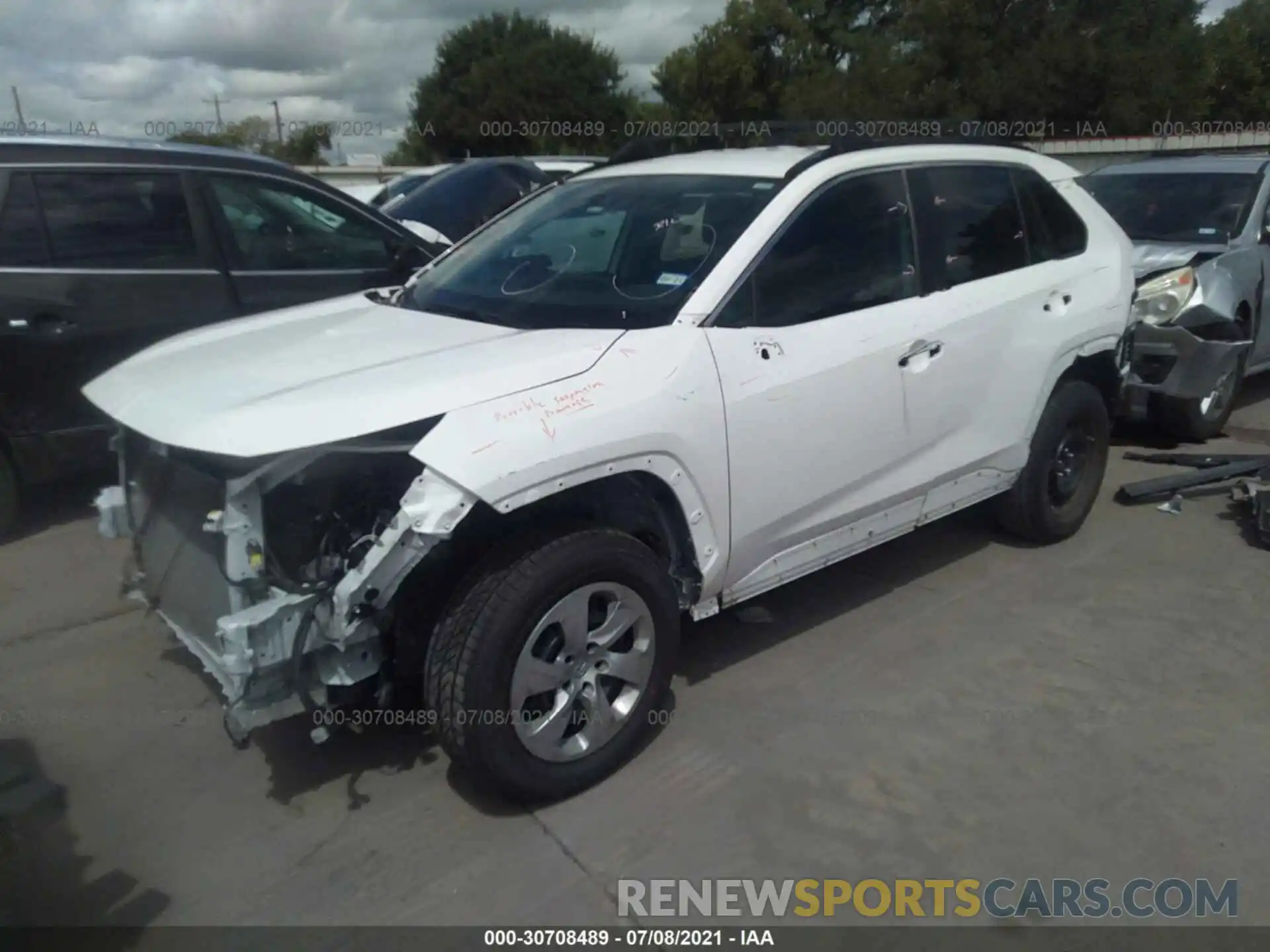 2 Photograph of a damaged car 2T3H1RFV4KC024020 TOYOTA RAV4 2019