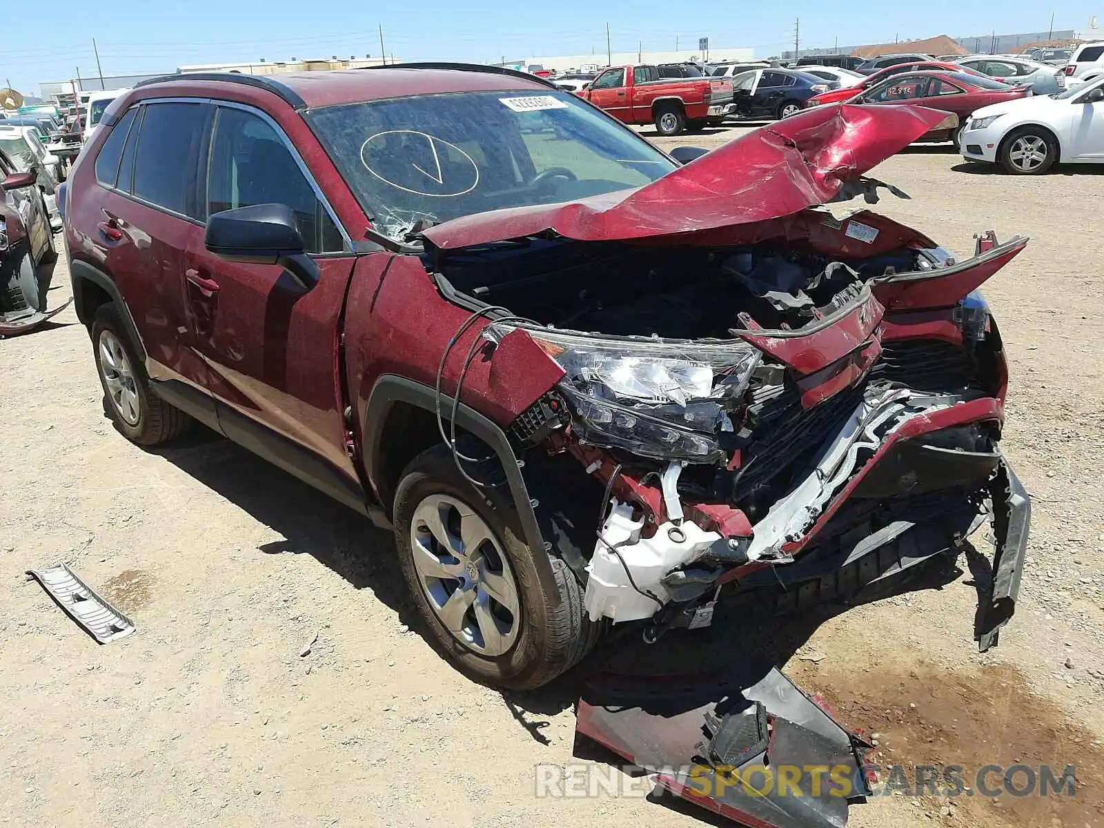 1 Photograph of a damaged car 2T3H1RFV8KC013571 TOYOTA RAV4 2019