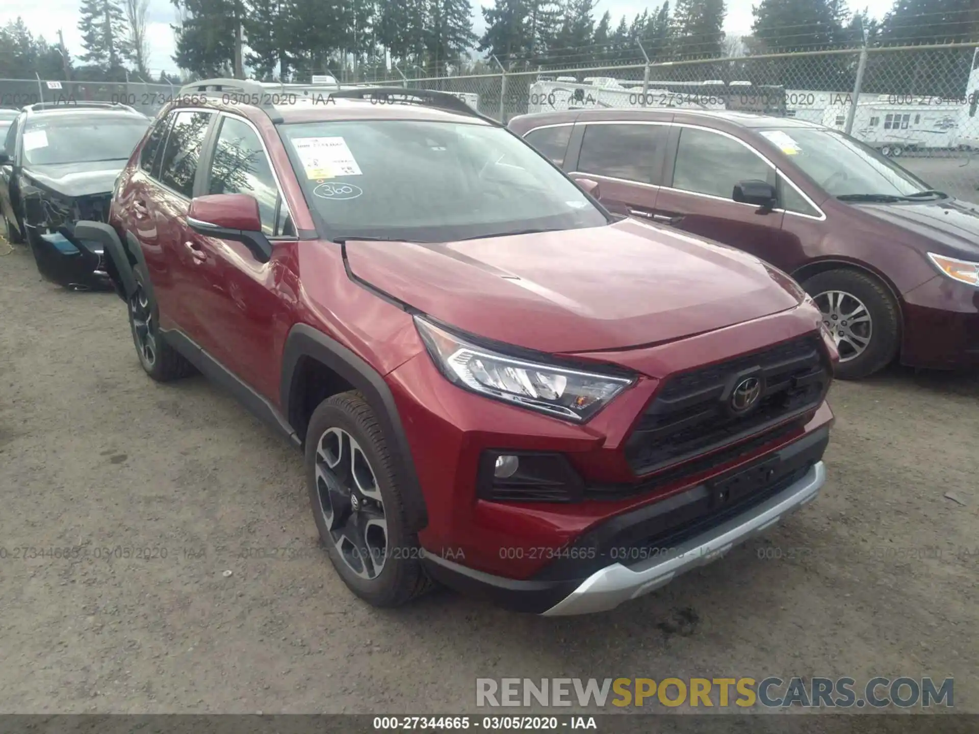 1 Photograph of a damaged car 2T3J1RFV2KW030558 TOYOTA RAV4 2019