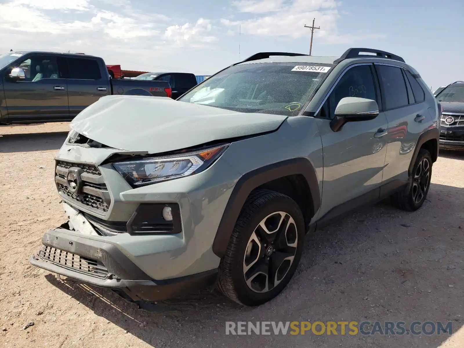 2 Photograph of a damaged car 2T3J1RFVXKC022449 TOYOTA RAV4 2019