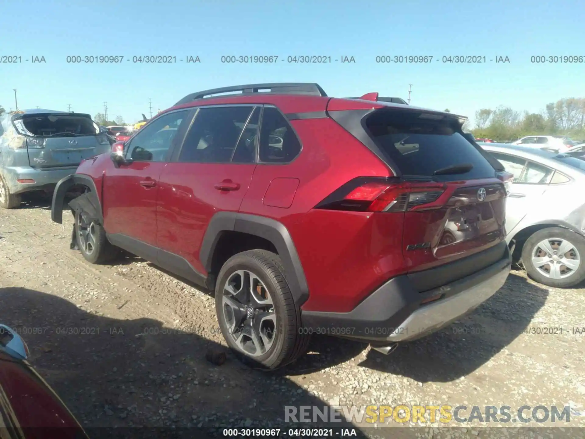 3 Фотография поврежденного автомобиля 2T3J1RFVXKC049599 TOYOTA RAV4 2019