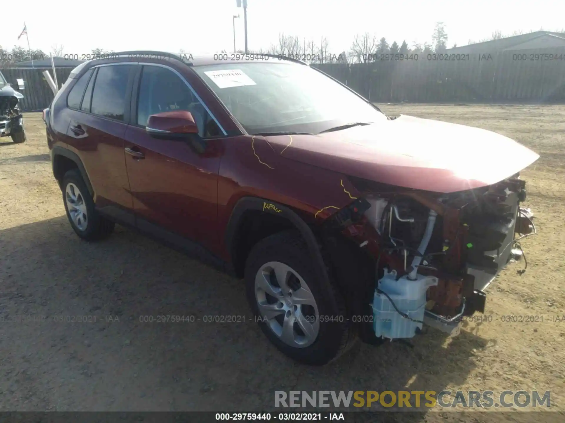 1 Photograph of a damaged car 2T3K1RFV2KC005391 TOYOTA RAV4 2019