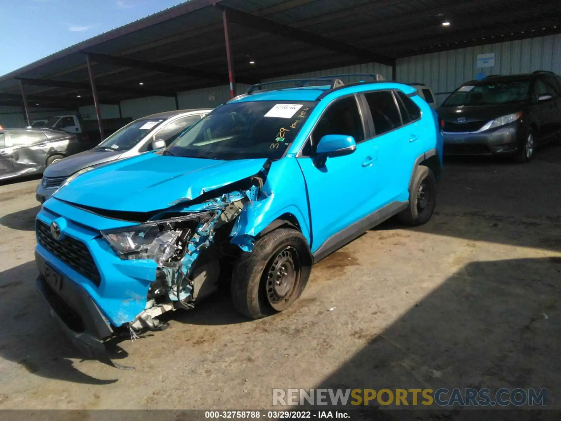 2 Photograph of a damaged car 2T3K1RFV3KC007893 TOYOTA RAV4 2019