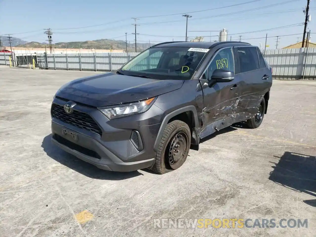 2 Photograph of a damaged car 2T3K1RFV5KC015476 TOYOTA RAV4 2019