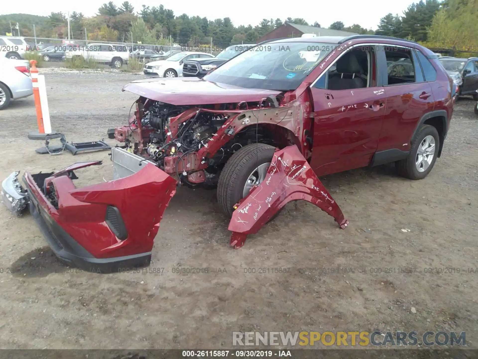 2 Photograph of a damaged car 2T3LWRFV0KW021285 TOYOTA RAV4 2019