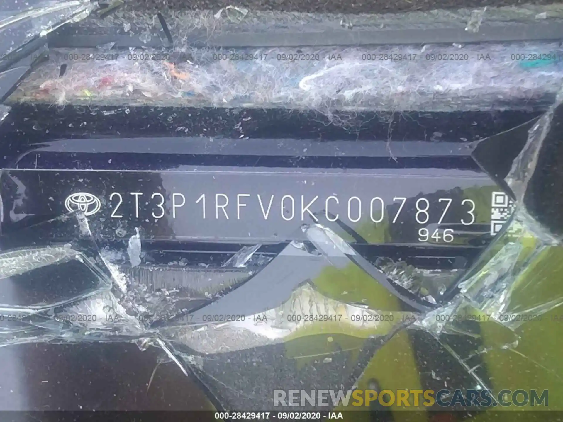 9 Photograph of a damaged car 2T3P1RFV0KC007873 TOYOTA RAV4 2019