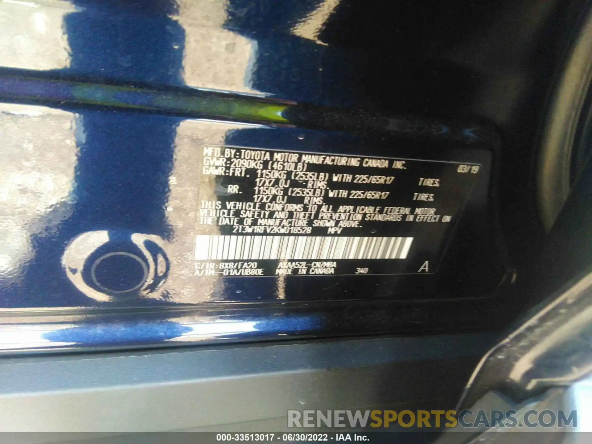 9 Photograph of a damaged car 2T3W1RFV2KW018528 TOYOTA RAV4 2019