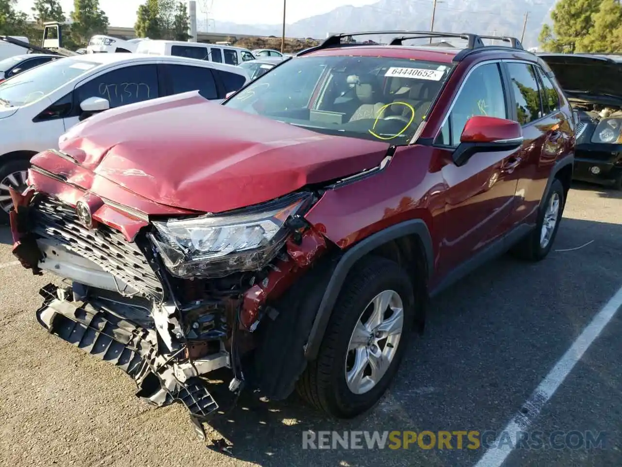 2 Photograph of a damaged car 2T3W1RFV3KC005899 TOYOTA RAV4 2019