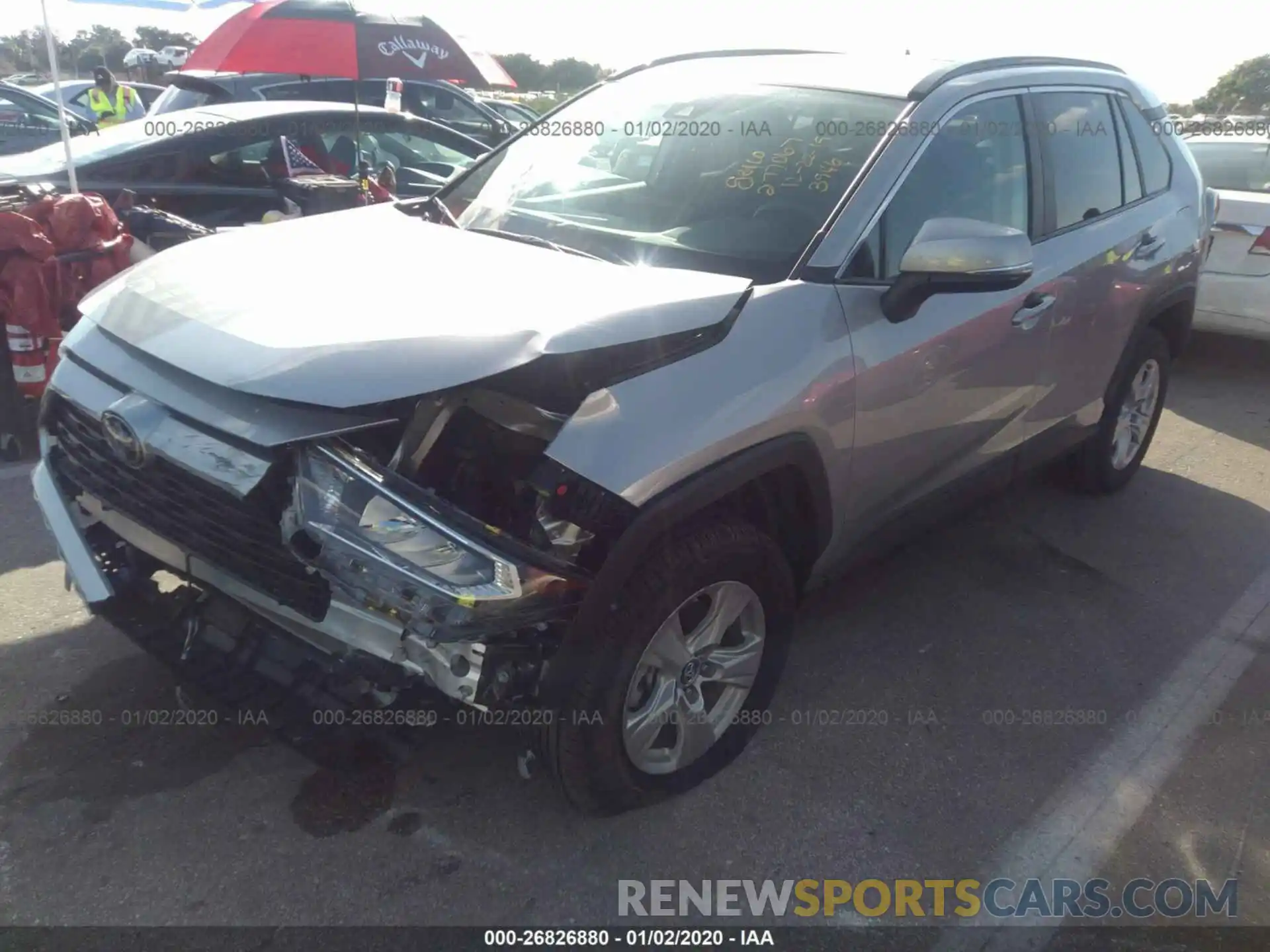 2 Photograph of a damaged car 2T3W1RFV4KC013946 TOYOTA RAV4 2019