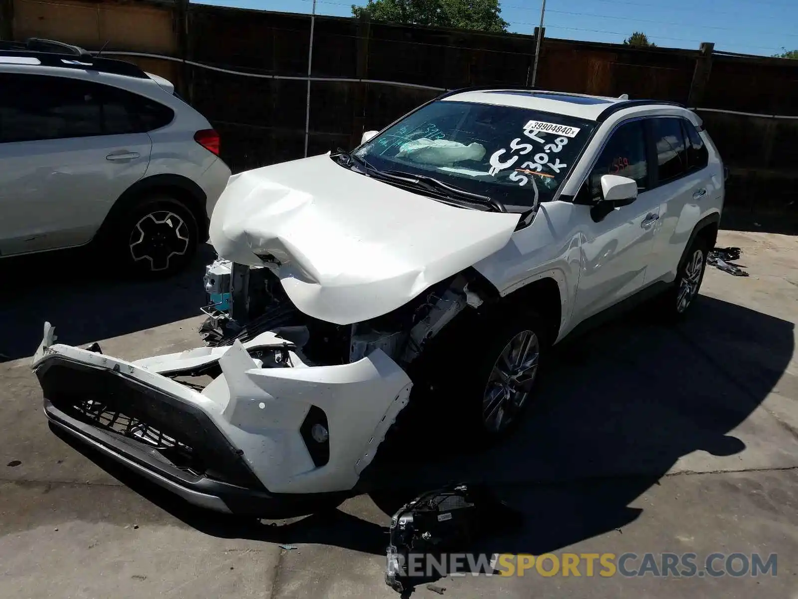 2 Photograph of a damaged car 2T3Y1RFV8KC008208 TOYOTA RAV4 2019