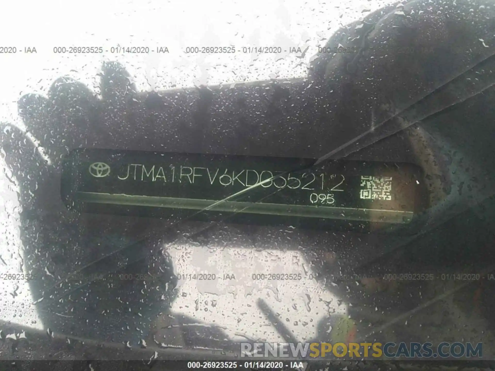 9 Фотография поврежденного автомобиля JTMA1RFV6KD035212 TOYOTA RAV4 2019