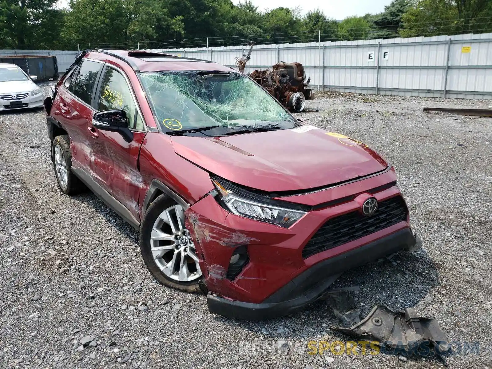 1 Photograph of a damaged car JTMA1RFV7KD022145 TOYOTA RAV4 2019