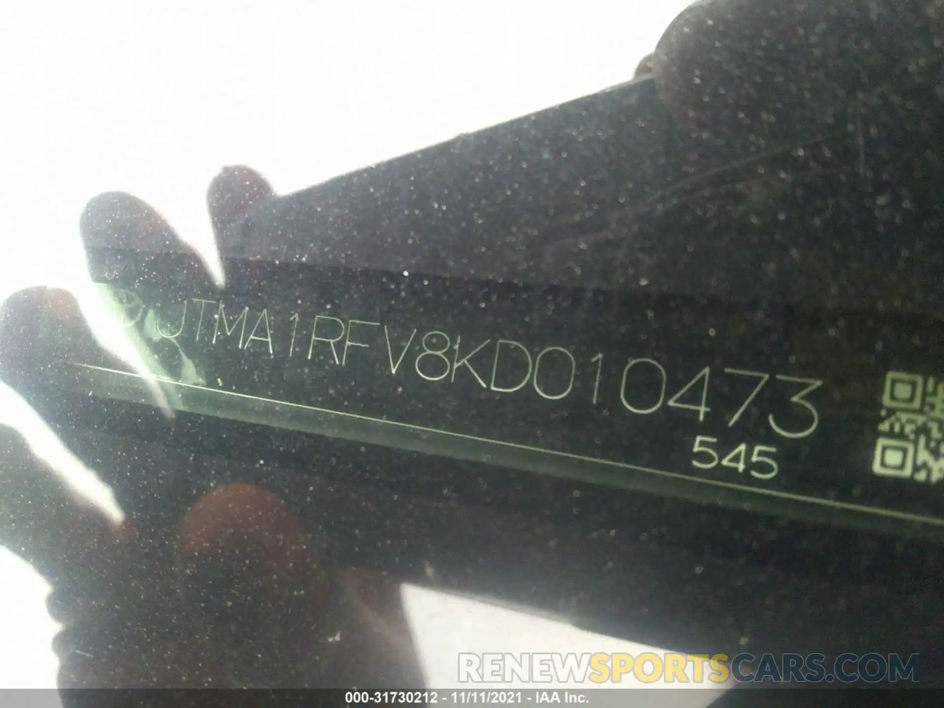 9 Фотография поврежденного автомобиля JTMA1RFV8KD010473 TOYOTA RAV4 2019