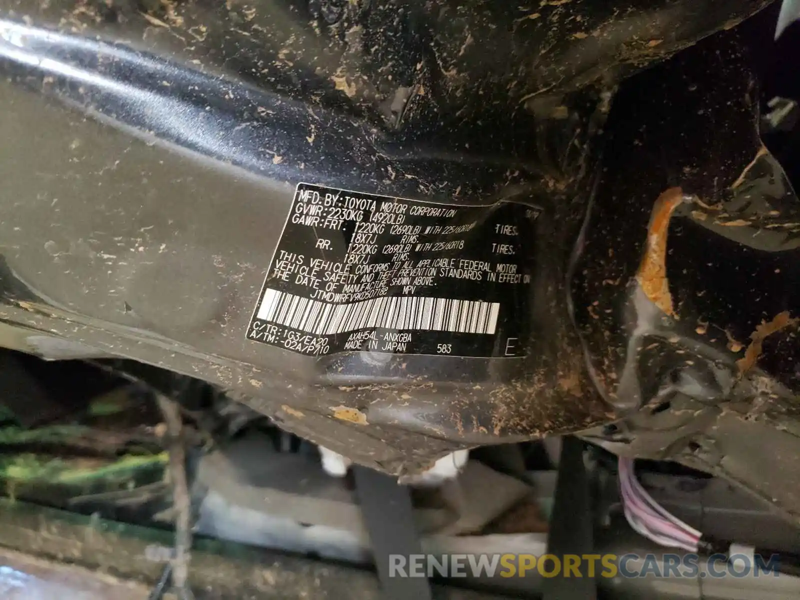 10 Photograph of a damaged car JTMDWRFV9KD507188 TOYOTA RAV4 2019