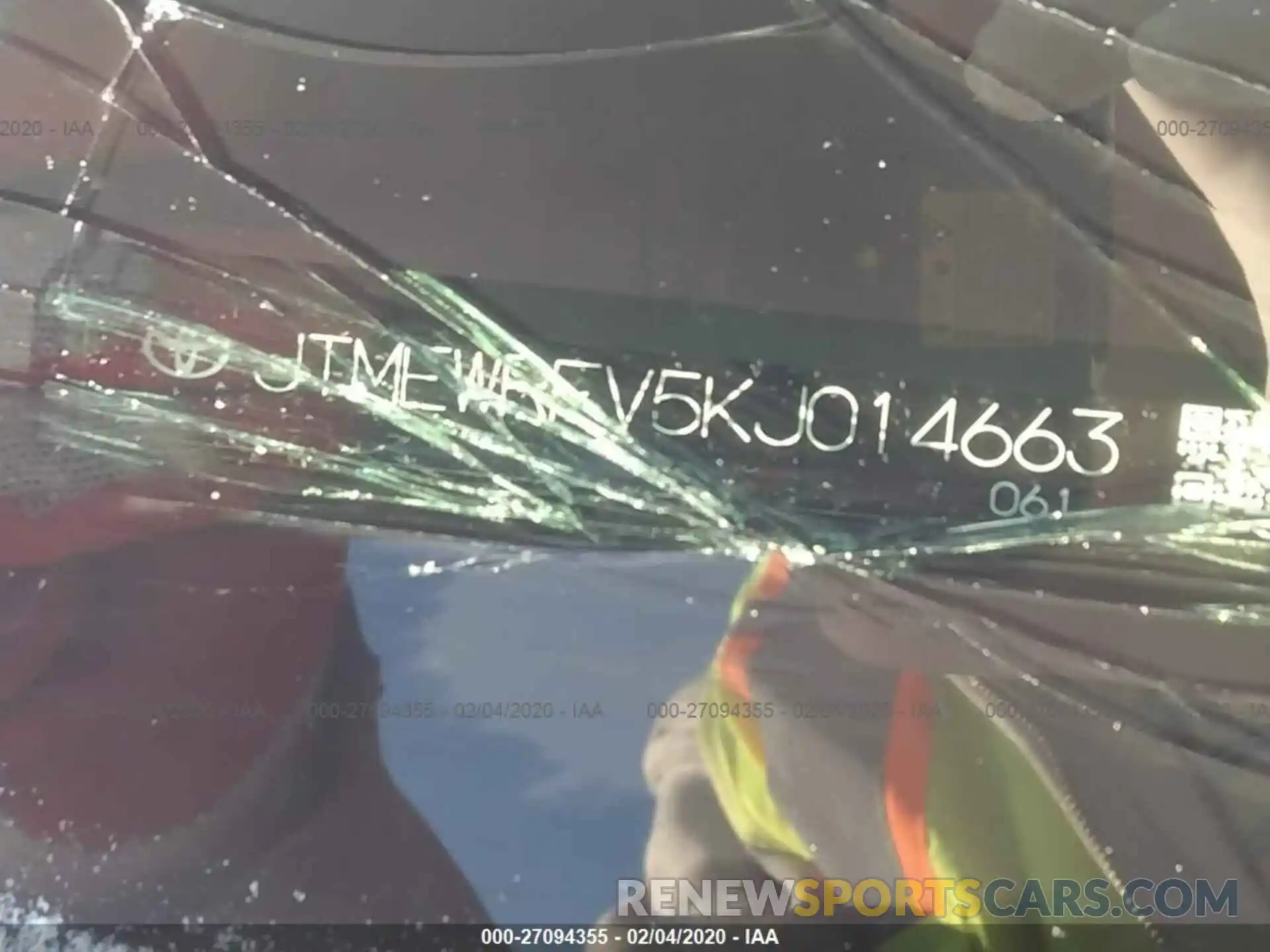 9 Photograph of a damaged car JTMEWRFV5KJ014663 TOYOTA RAV4 2019