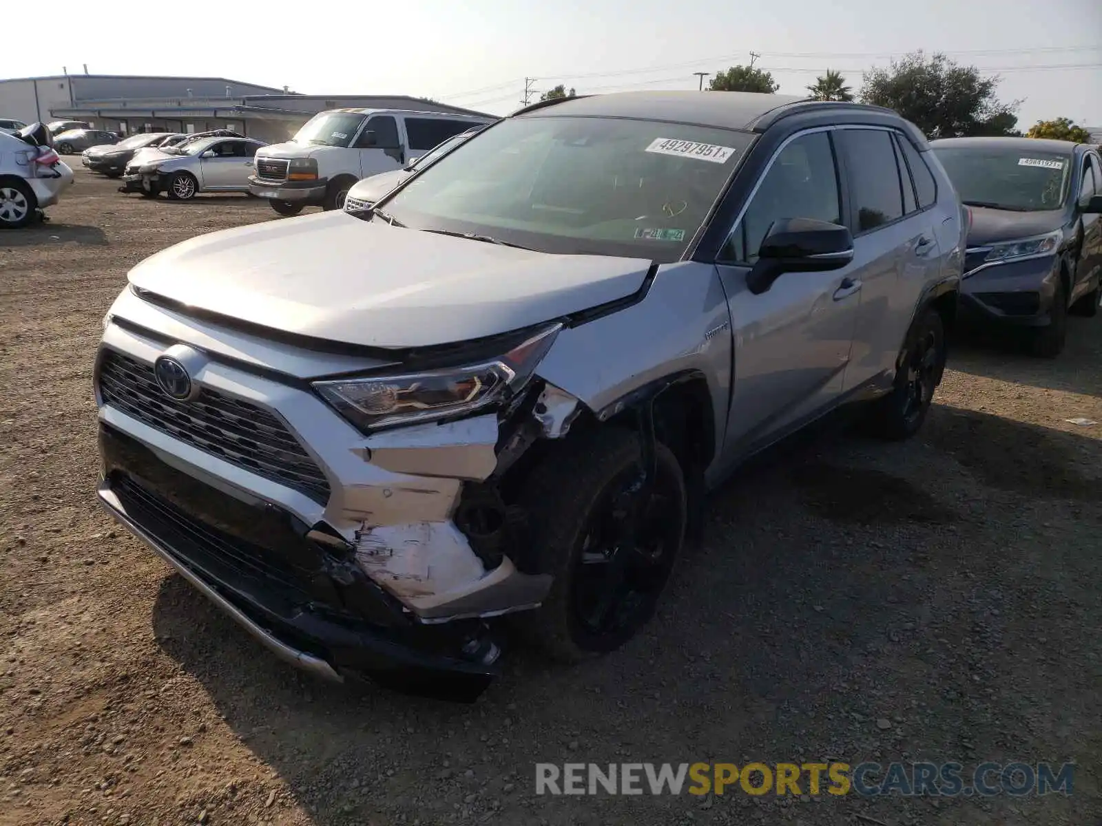 2 Photograph of a damaged car JTMEWRFV7KJ007133 TOYOTA RAV4 2019