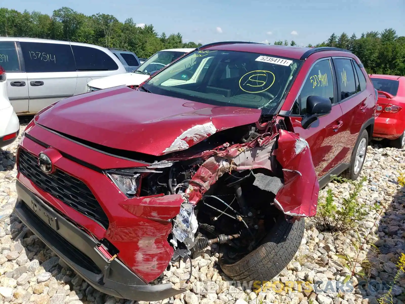 2 Photograph of a damaged car JTMF1RFV0KJ002553 TOYOTA RAV4 2019