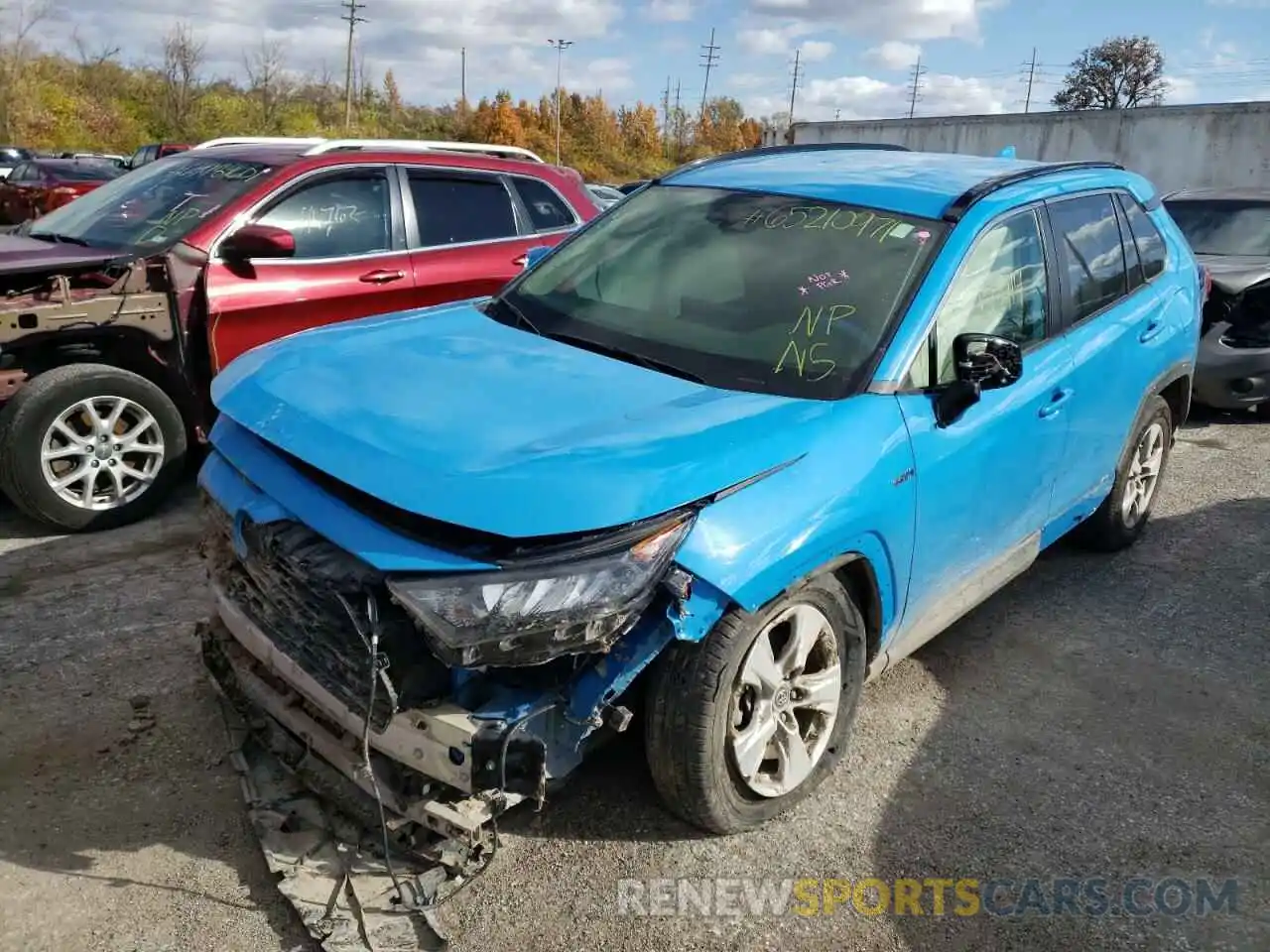 2 Фотография поврежденного автомобиля JTMMWRFVXKD014281 TOYOTA RAV4 2019