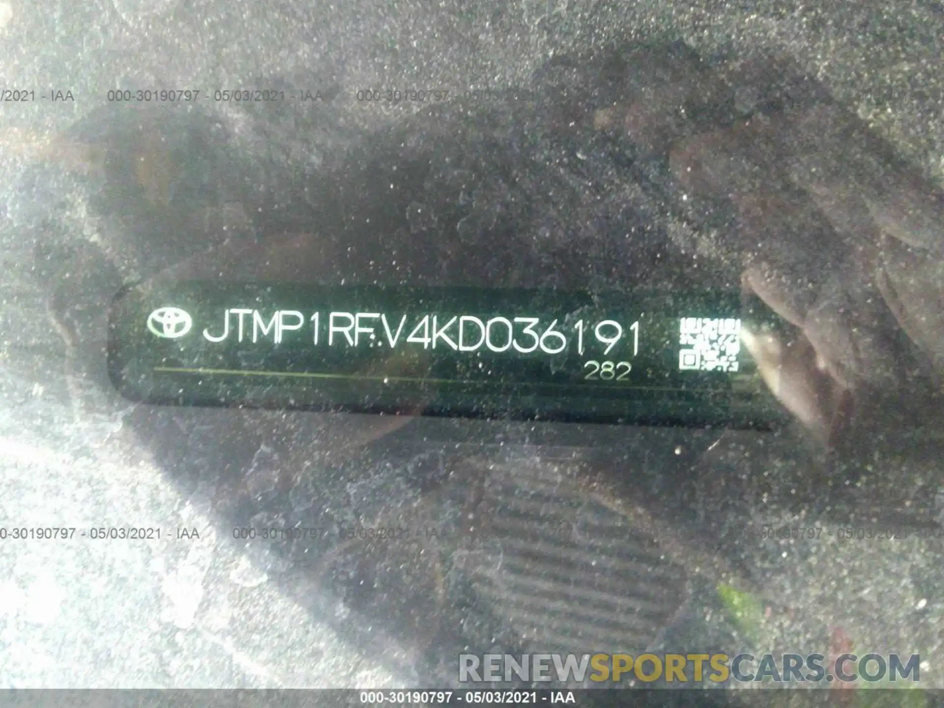 9 Фотография поврежденного автомобиля JTMP1RFV4KD036191 TOYOTA RAV4 2019