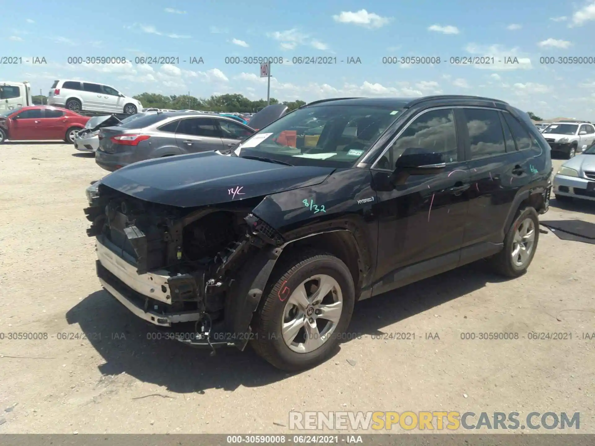 2 Фотография поврежденного автомобиля JTMRWRFV3KD021594 TOYOTA RAV4 2019