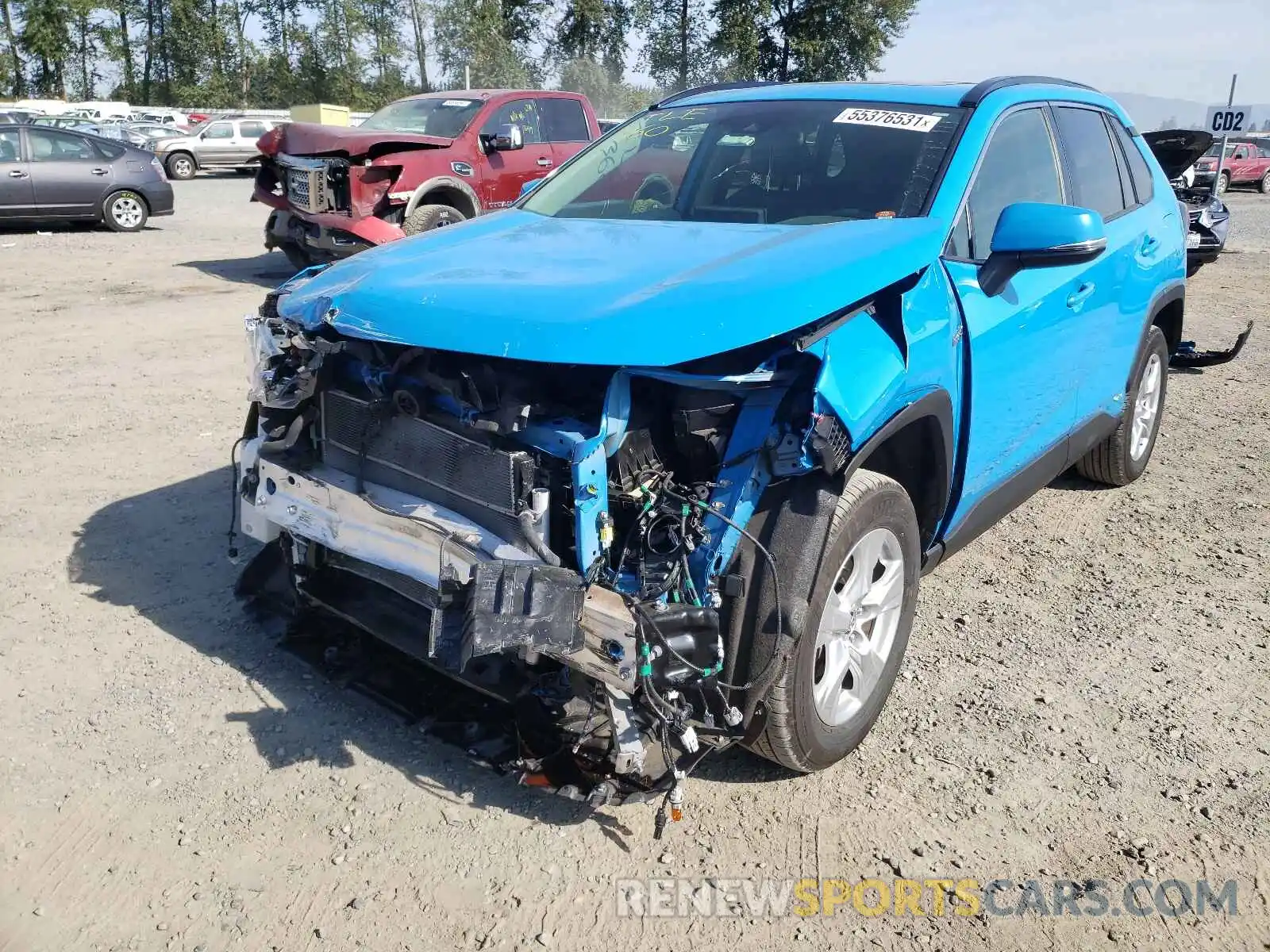 2 Фотография поврежденного автомобиля JTMRWRFV6KD024909 TOYOTA RAV4 2019