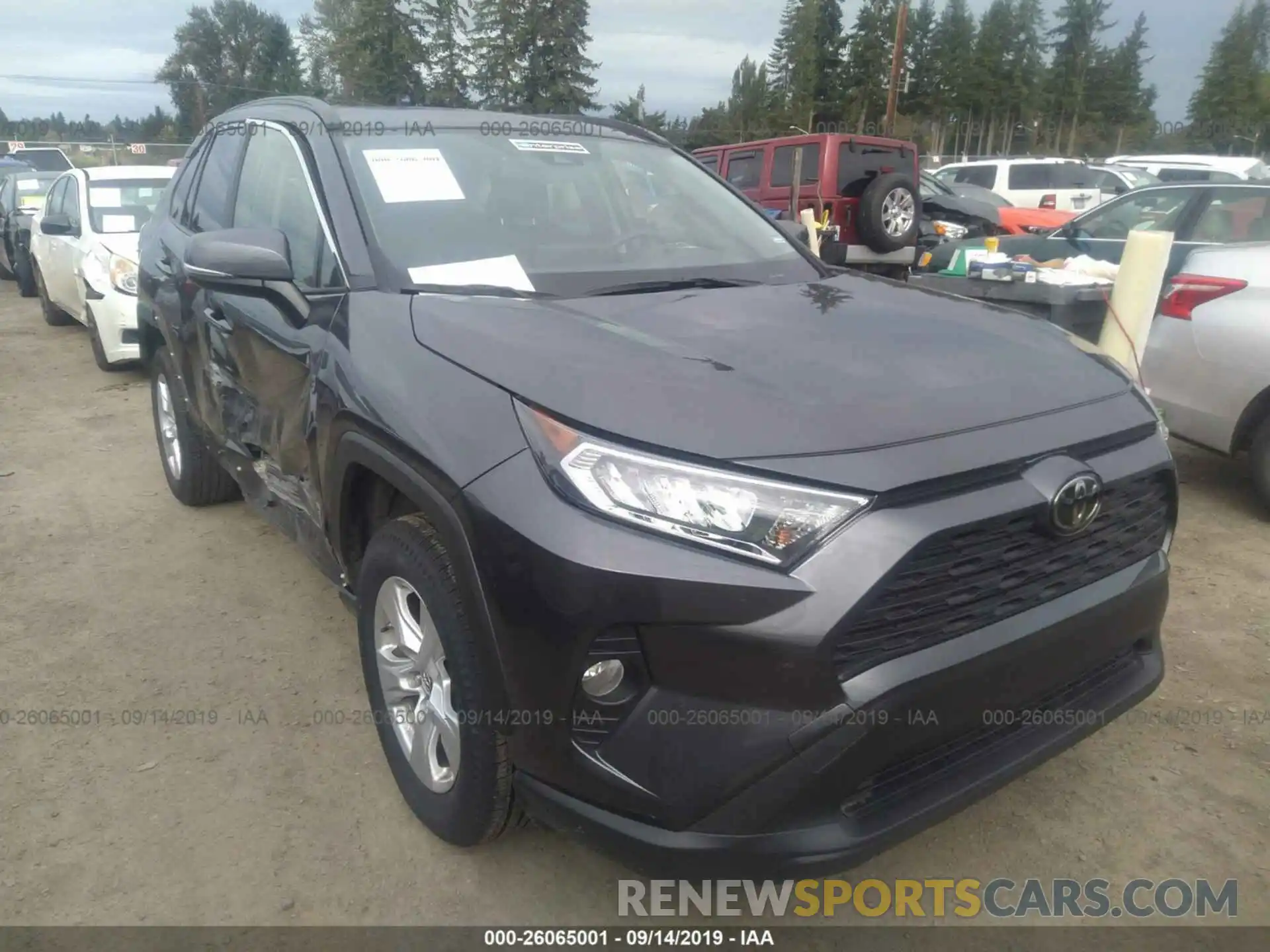 1 Photograph of a damaged car JTMW1RFV0KJ001824 TOYOTA RAV4 2019