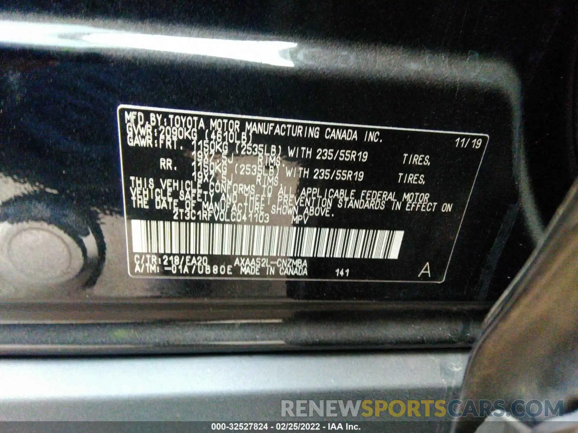 9 Фотография поврежденного автомобиля 2T3C1RFV0LC041103 TOYOTA RAV4 2020