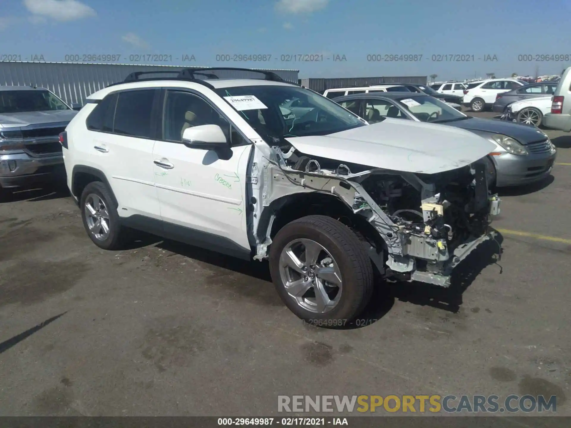 1 Photograph of a damaged car 2T3DWRFV1LW053894 TOYOTA RAV4 2020