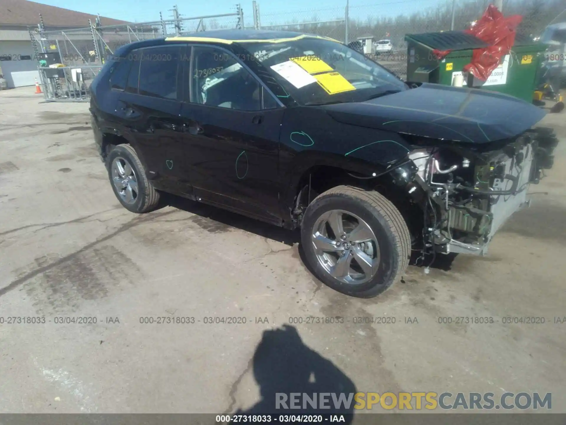 1 Photograph of a damaged car 2T3DWRFV1LW054964 TOYOTA RAV4 2020