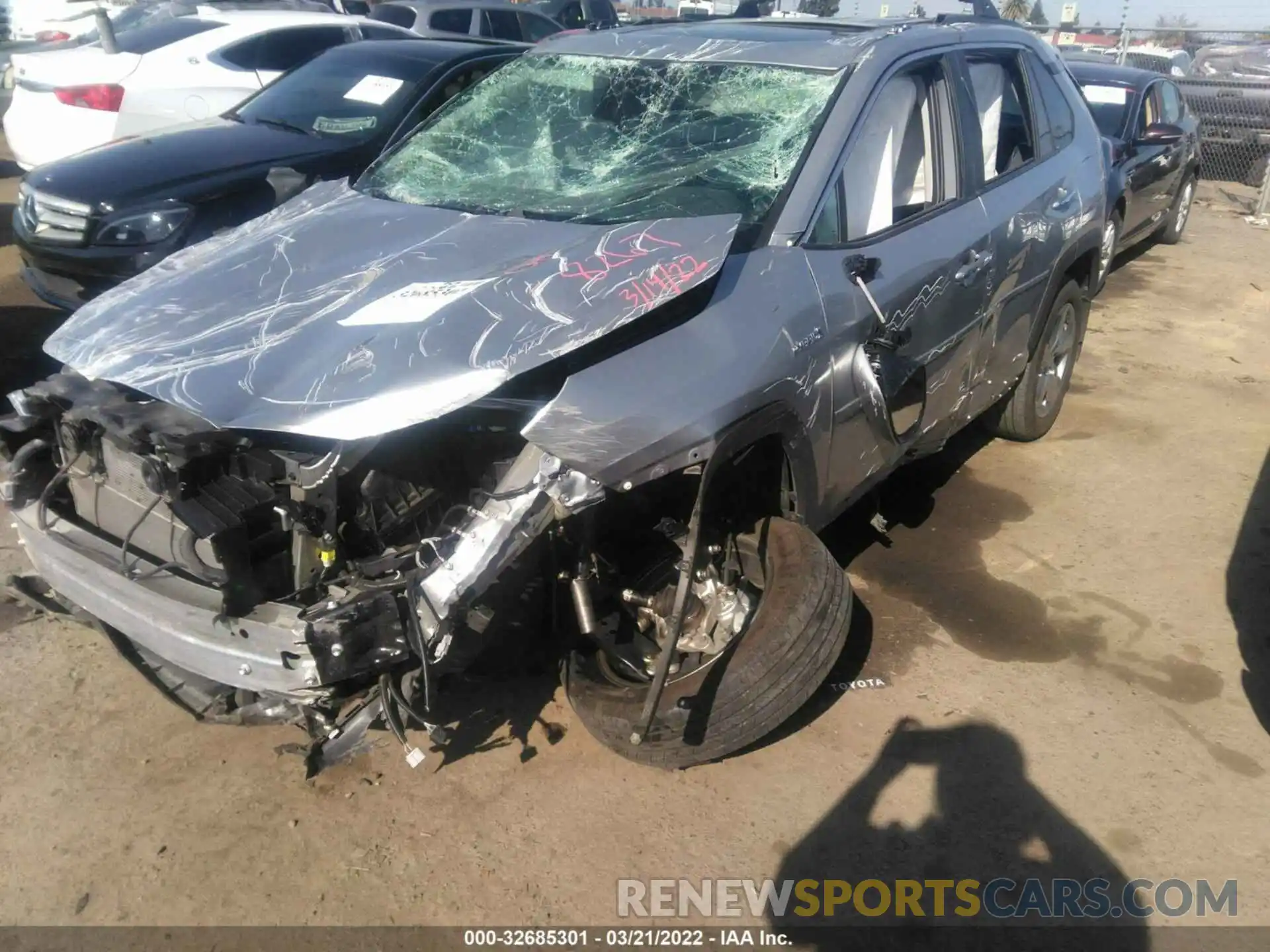 2 Photograph of a damaged car 2T3DWRFV5LW068267 TOYOTA RAV4 2020