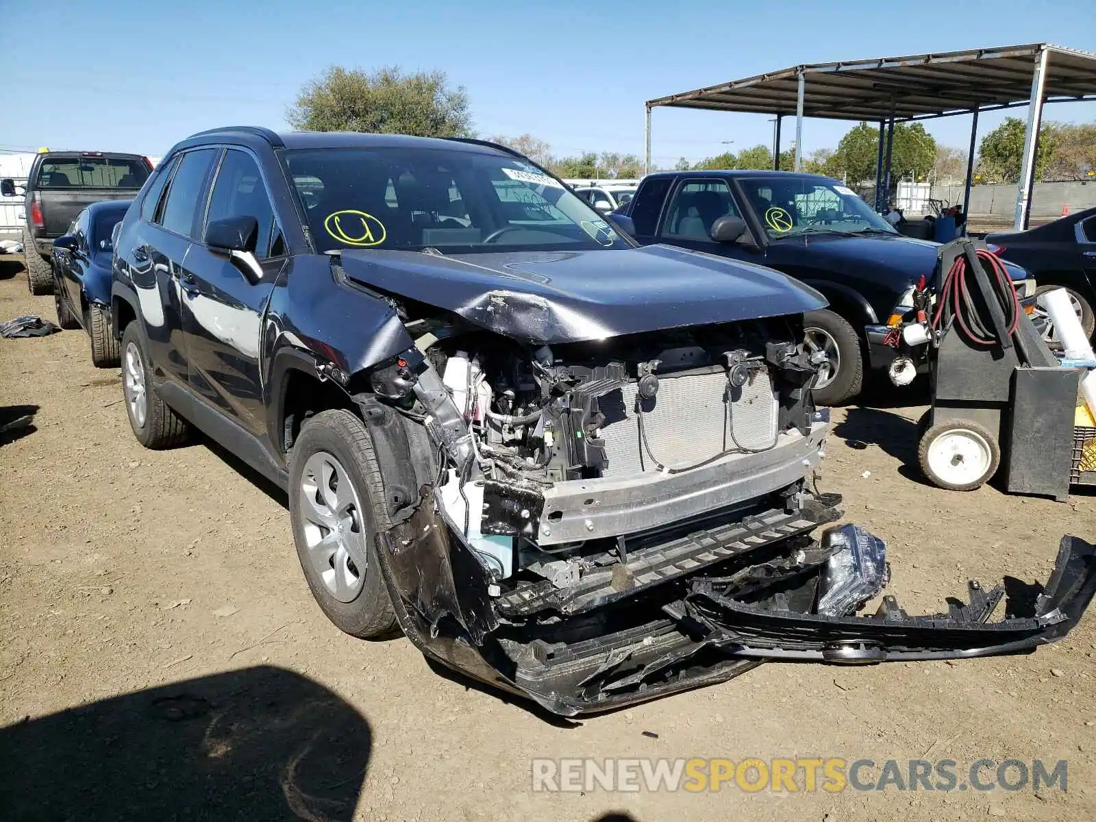 1 Photograph of a damaged car 2T3H1RFV0LW079838 TOYOTA RAV4 2020