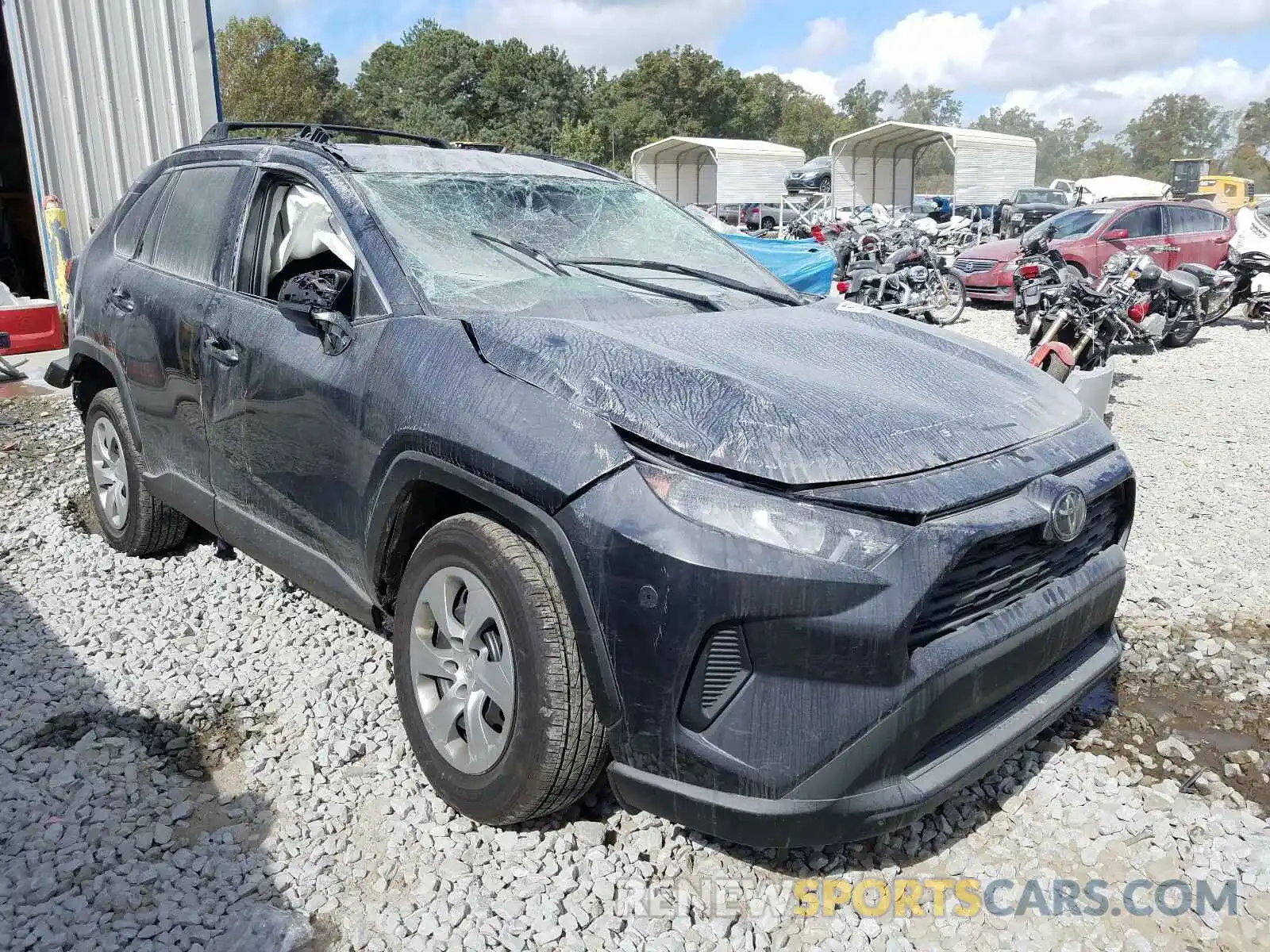 1 Photograph of a damaged car 2T3H1RFV2LC042744 TOYOTA RAV4 2020