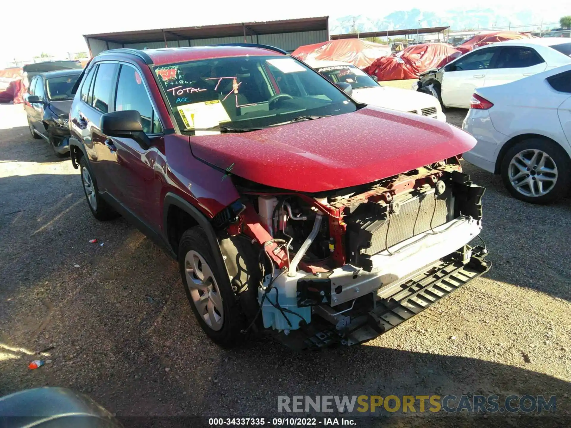 1 Photograph of a damaged car 2T3H1RFV2LC080149 TOYOTA RAV4 2020